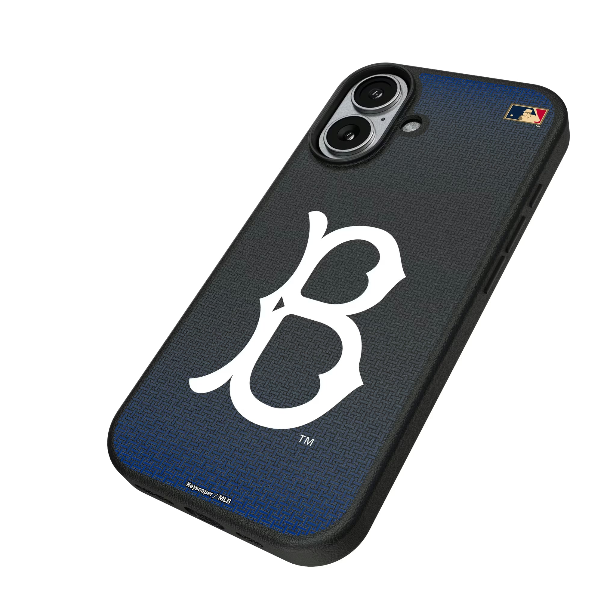 Brooklyn Dodgers 1949-1957 - Cooperstown Collection Linen iPhone MagSafe Compatible Phone Case for Apple iPhone - Isometric View#Device_iPhone 17