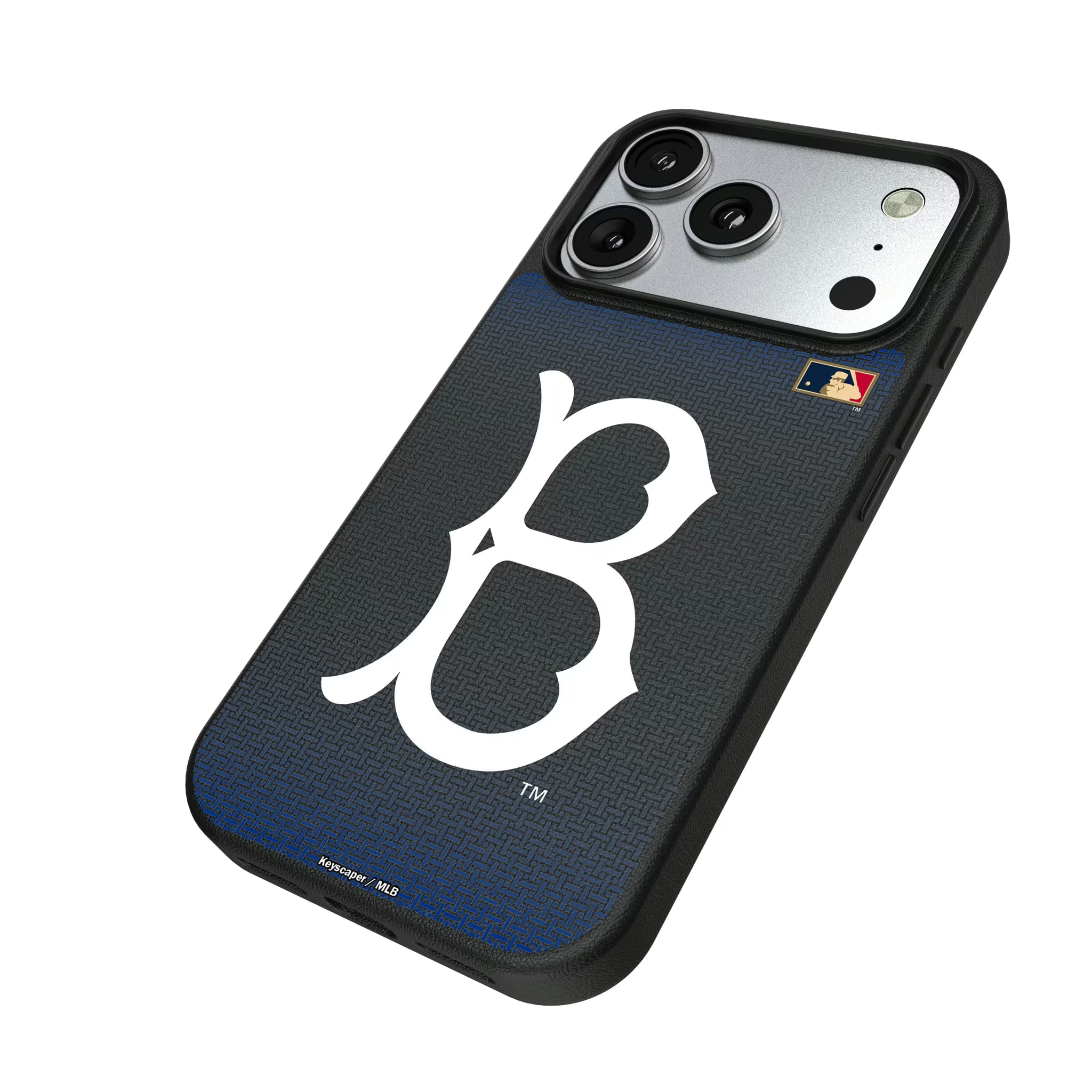 Brooklyn Dodgers 1949-1957 - Cooperstown Collection Linen iPhone MagSafe Compatible Phone Case for Apple iPhone - Isometric View#Device_iPhone 17 Pro