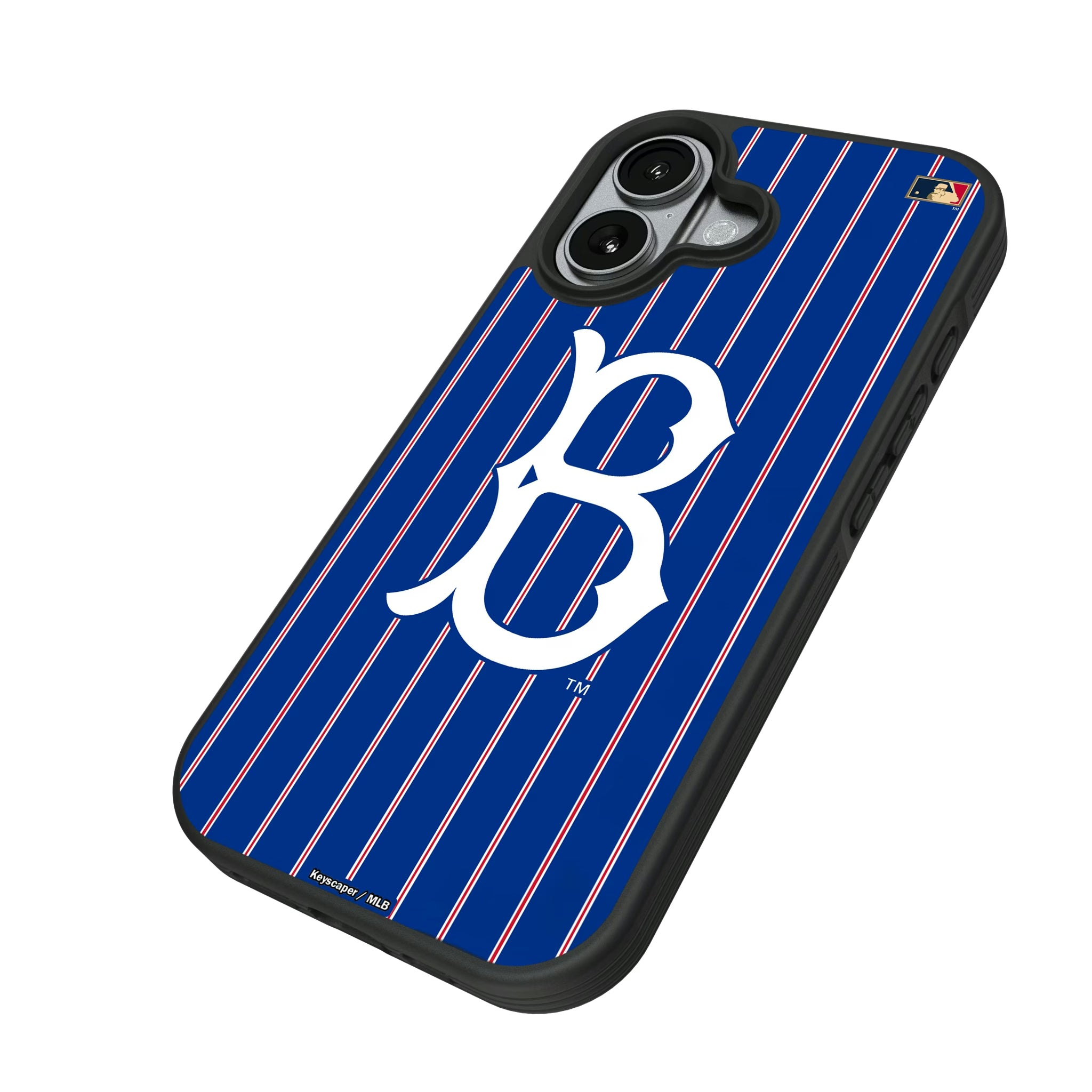 Brooklyn Dodgers 1949-1957 - Cooperstown Collection Pinstripe iPhone Bump Phone Case for Apple iPhone - Isometric View#Device_iPhone 17
