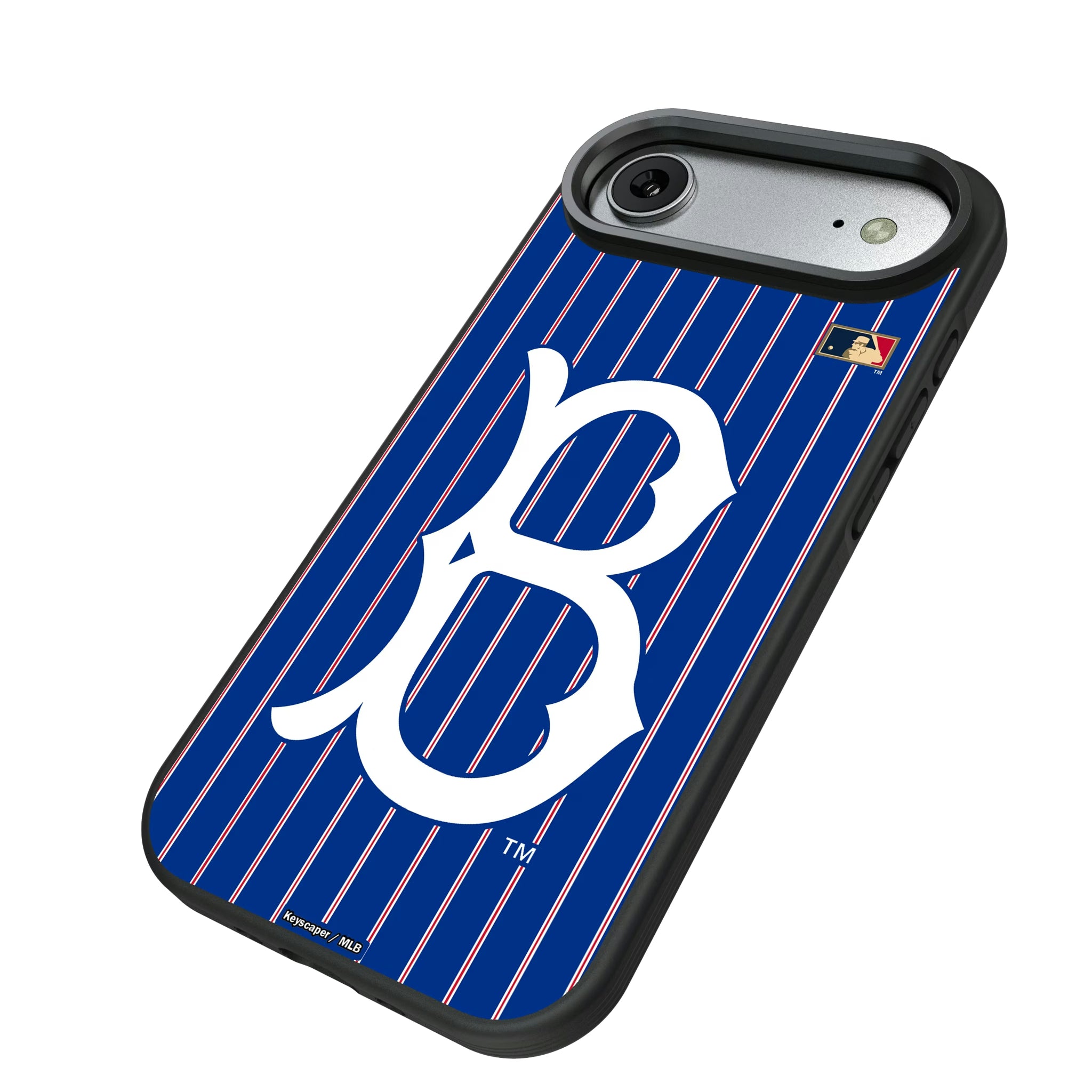 Brooklyn Dodgers 1949-1957 - Cooperstown Collection Pinstripe iPhone Bump Phone Case for Apple iPhone - Isometric View#Device_iPhone Air