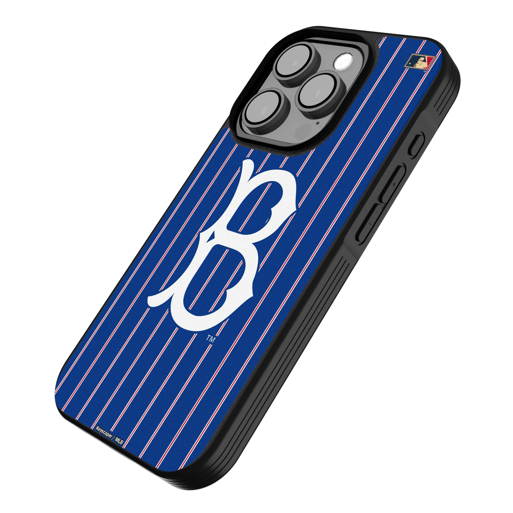 Brooklyn Dodgers 1949-1957 - Cooperstown Collection Pinstripe iPhone Bump Phone Case for Apple iPhone - Isometric View