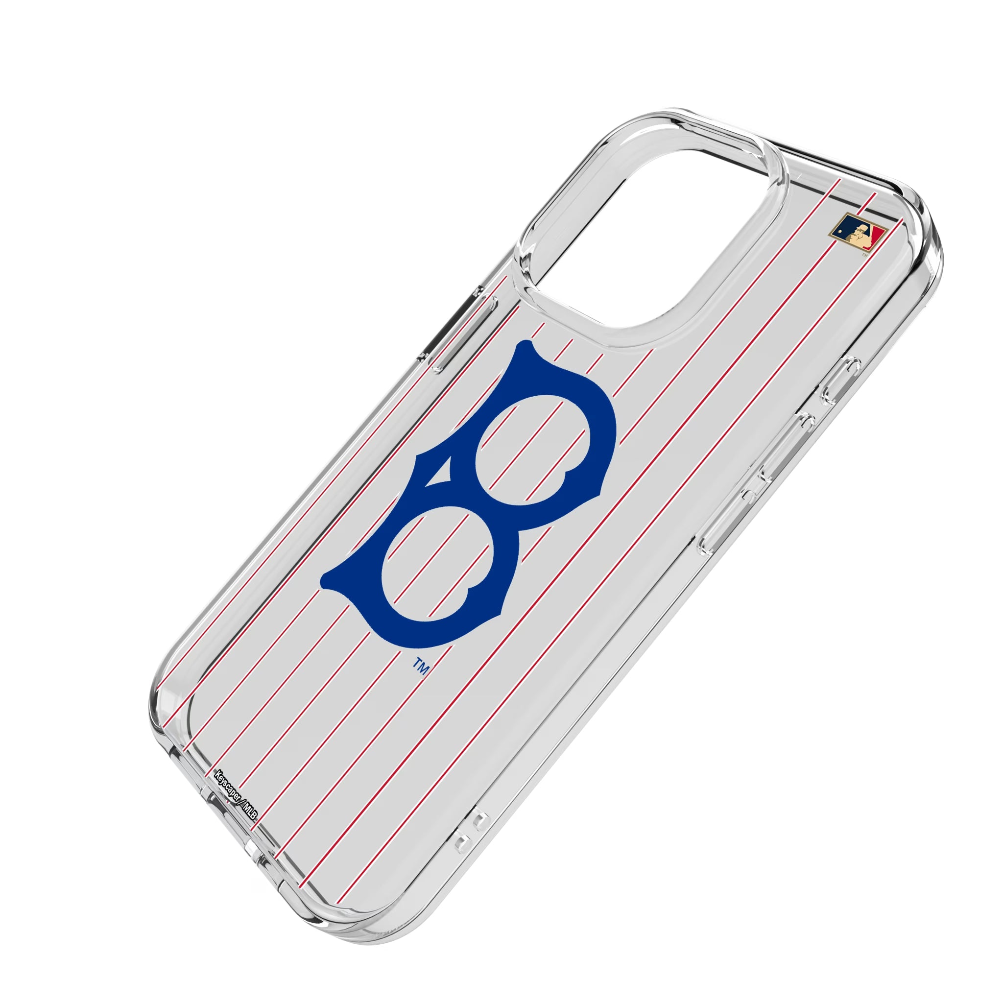 Brooklyn Dodgers 1949-1957 - Cooperstown Collection Pinstripe iPhone Clear Phone Case for Apple iPhone - Isometric View