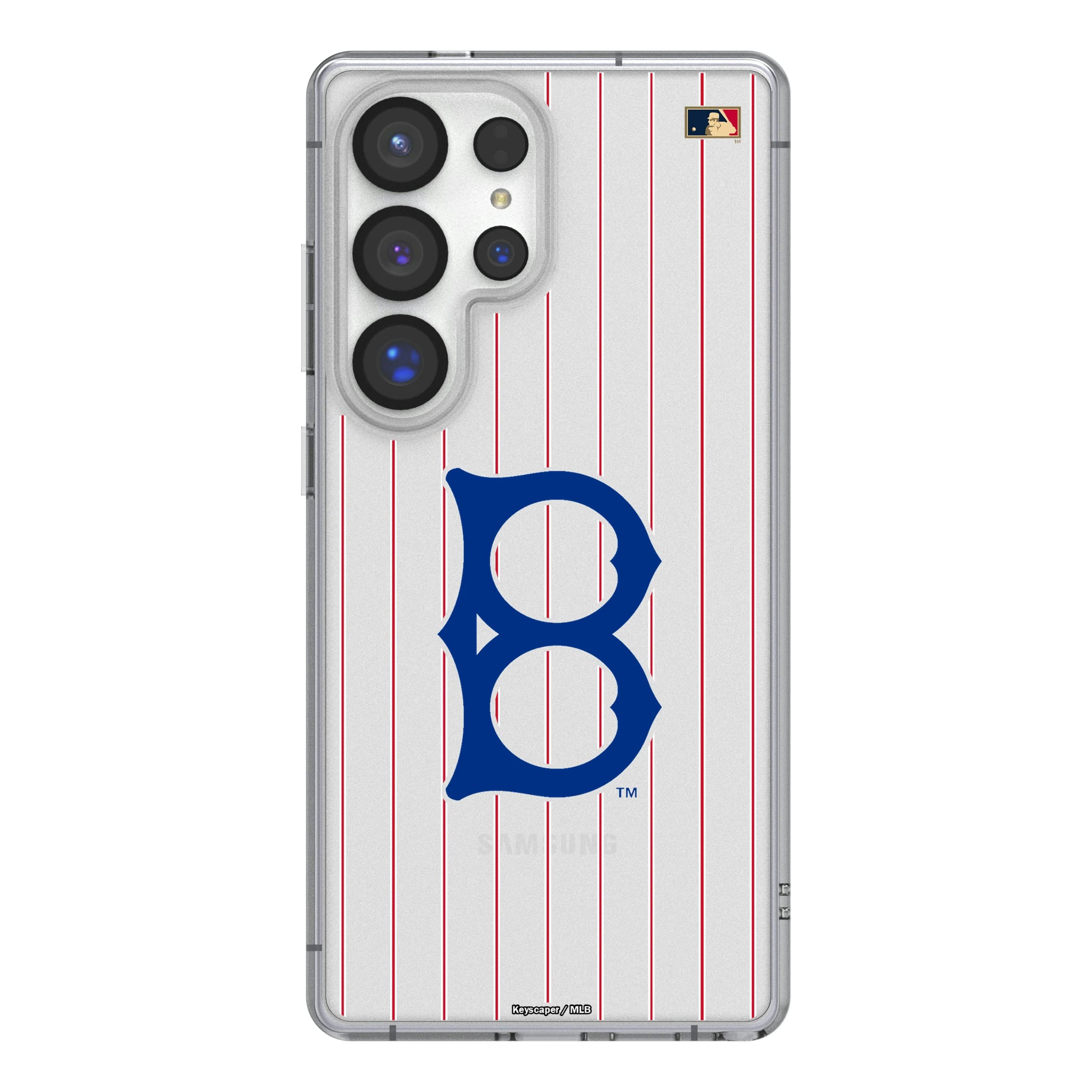 Brooklyn Dodgers 1949-1957 - Cooperstown Collection Pinstripe Galaxy Clear Phone Case for Samsung Galaxy