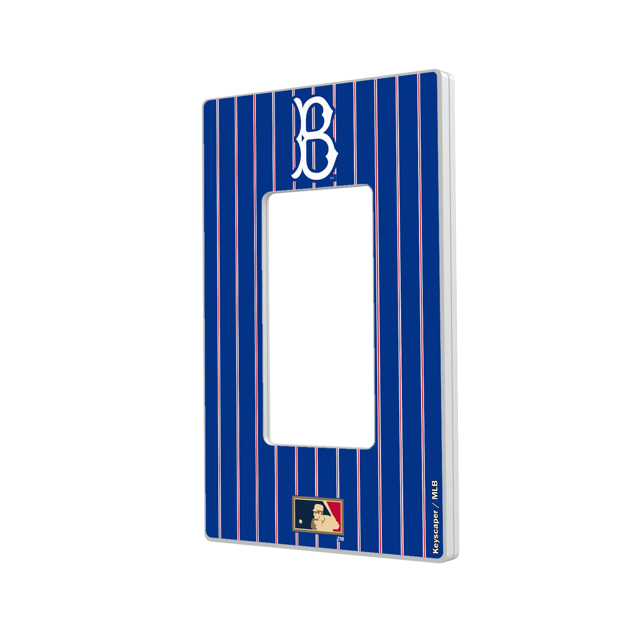 Brooklyn Dodgers 1949-1957 - Cooperstown Collection Pinstripe Hidden-Screw Light Switch Plate#Style_Single Rocker