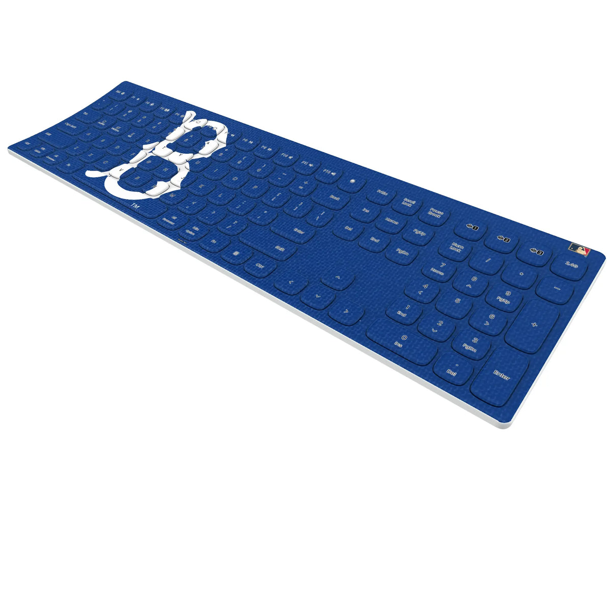 Brooklyn Dodgers 1949-1957 - Cooperstown Collection Solid KKB605 Curved Wireless Keyboard - Isometric View