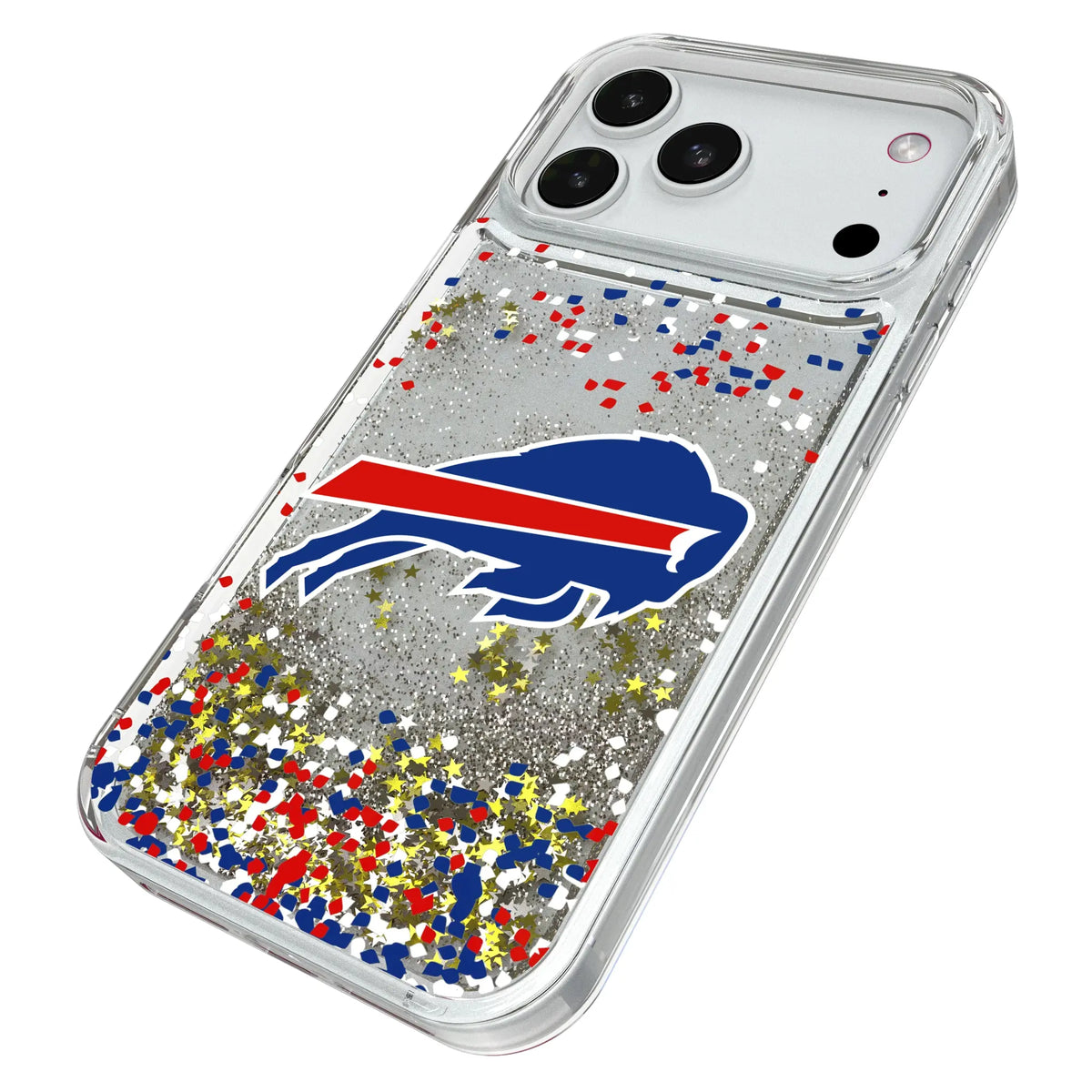 Buffalo Bills Confetti iPhone Glitter Phone Case for Apple iPhone - Isometric View#Device_iPhone 18 Pro Max