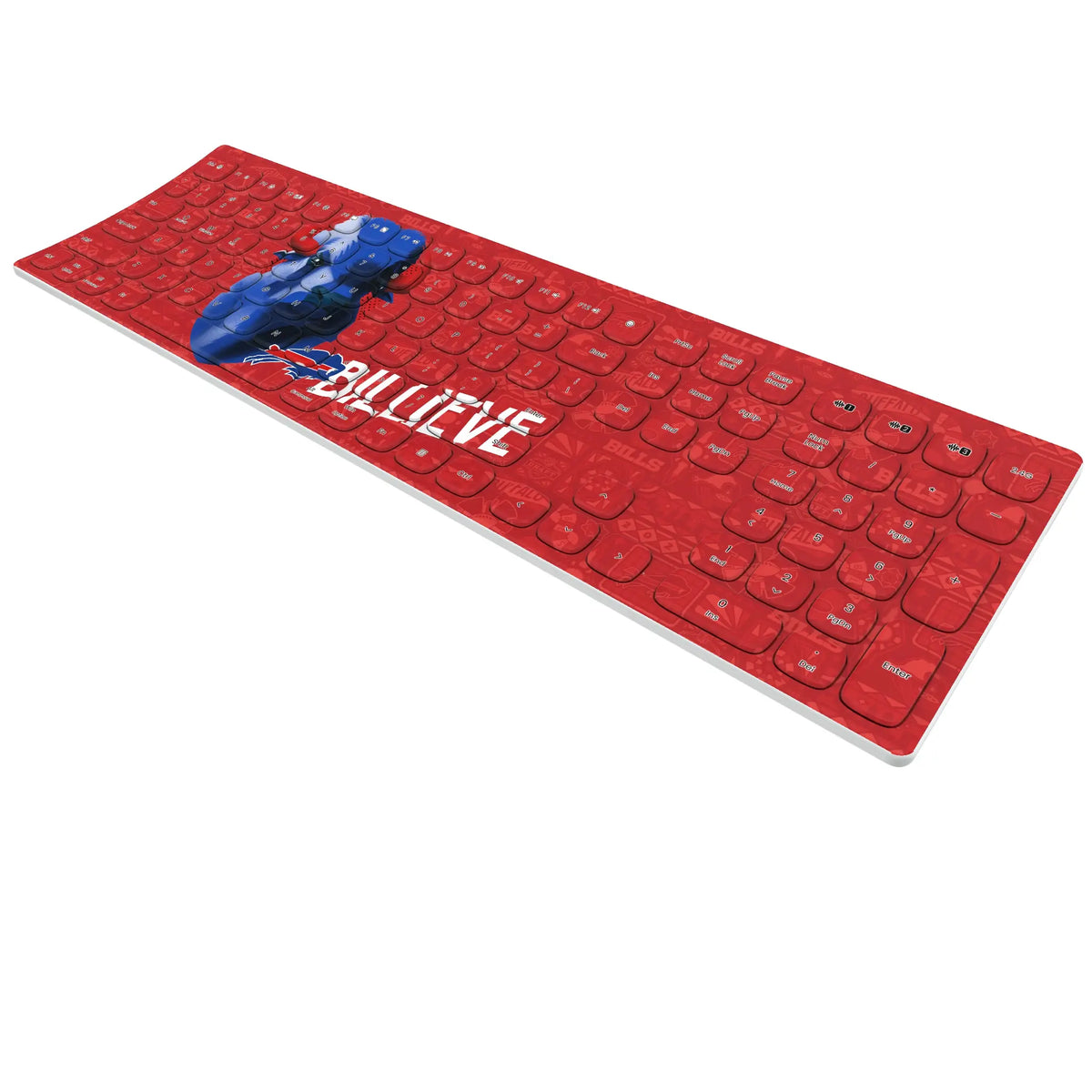 Buffalo Bills Deco KKB605 Curved Wireless Keyboard - Isometric View