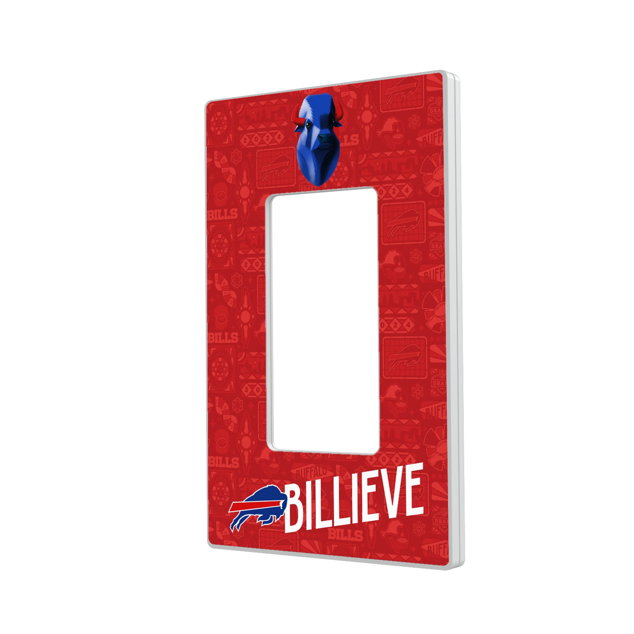 Buffalo Bills Deco Hidden-Screw Light Switch Plate#Style_Single Rocker