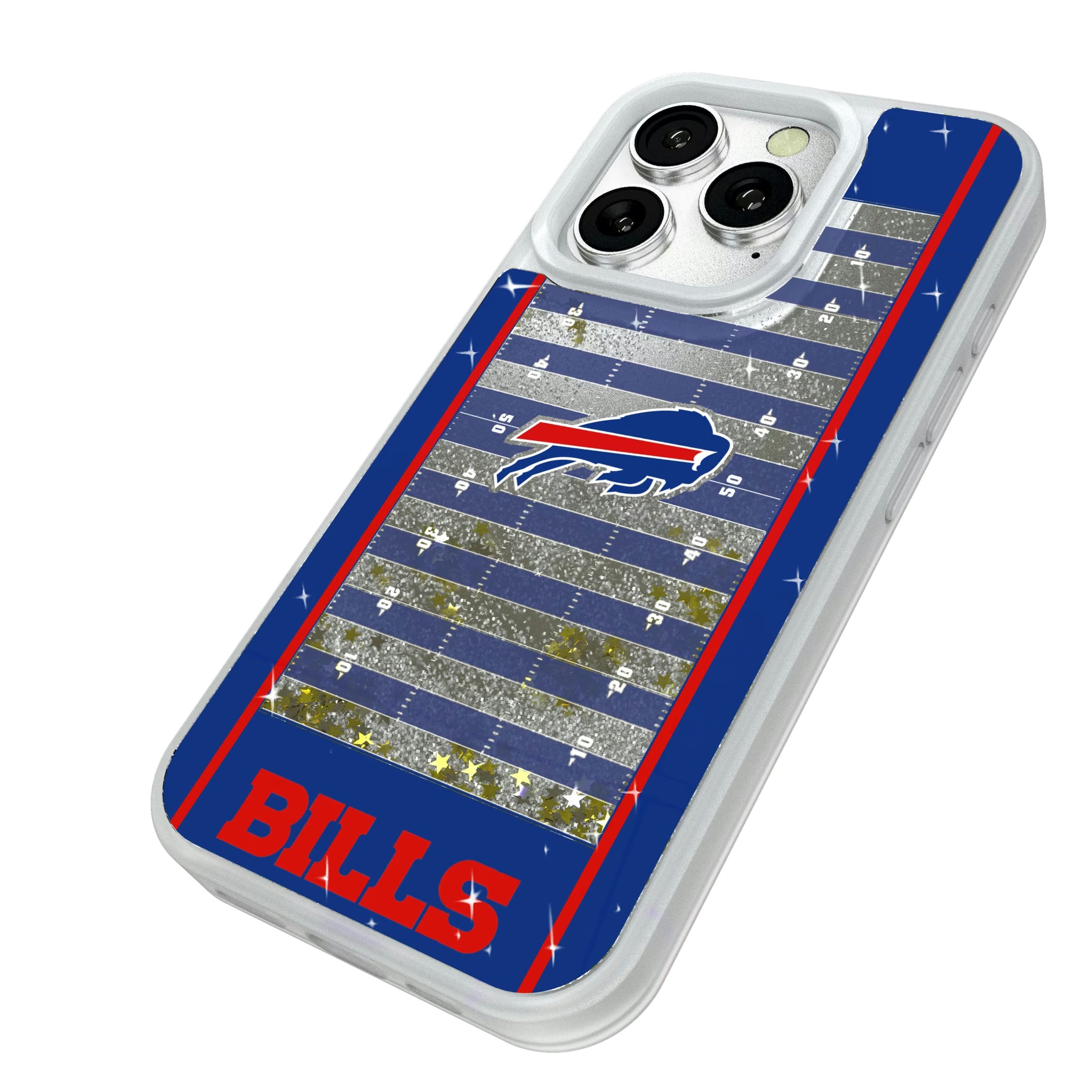 Buffalo Bills Field iPhone Glitter Phone Case for Apple iPhone - Isometric View#Device_iPhone 16 Pro