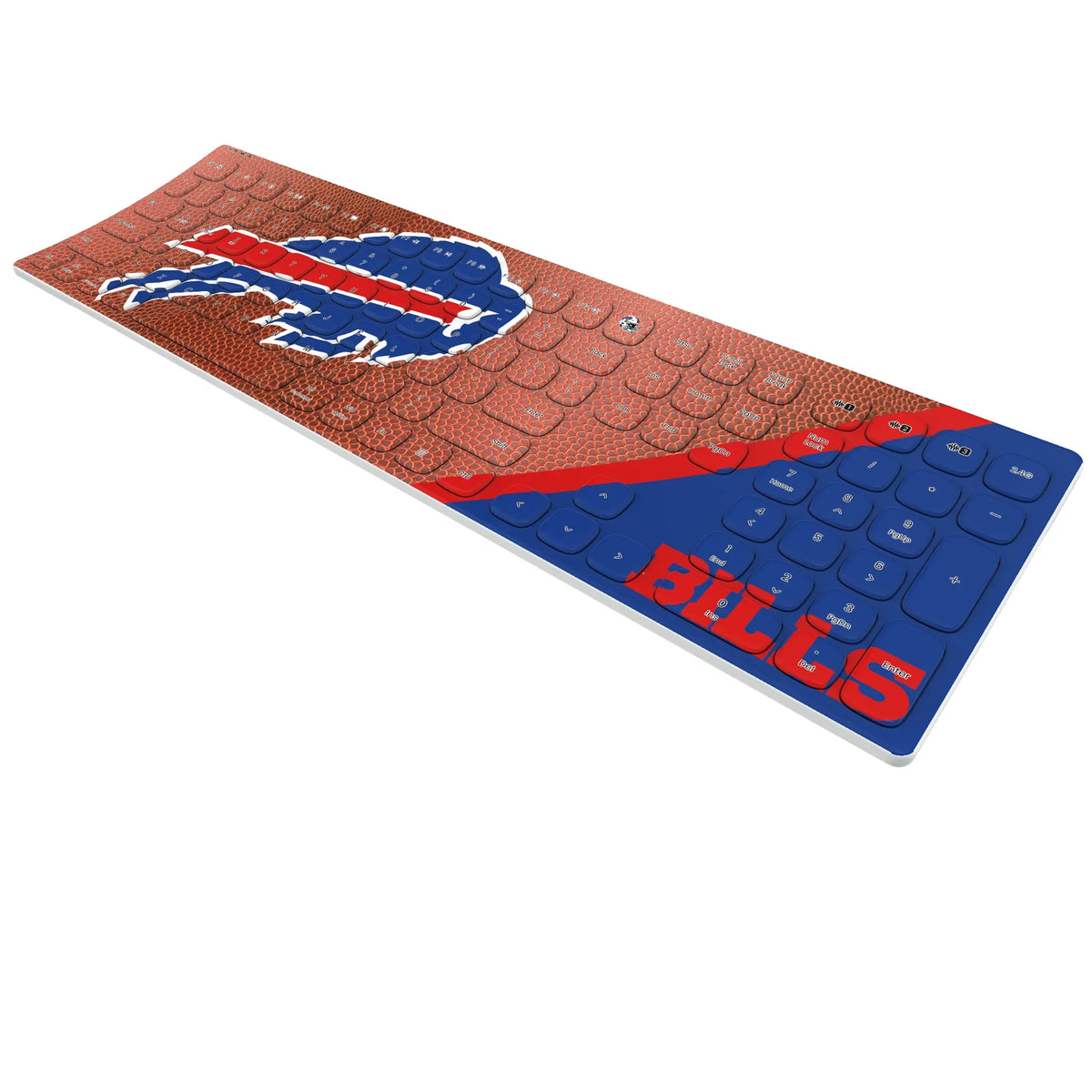 Buffalo Bills Football KKB605 Curved Wireless Keyboard - Isometric View