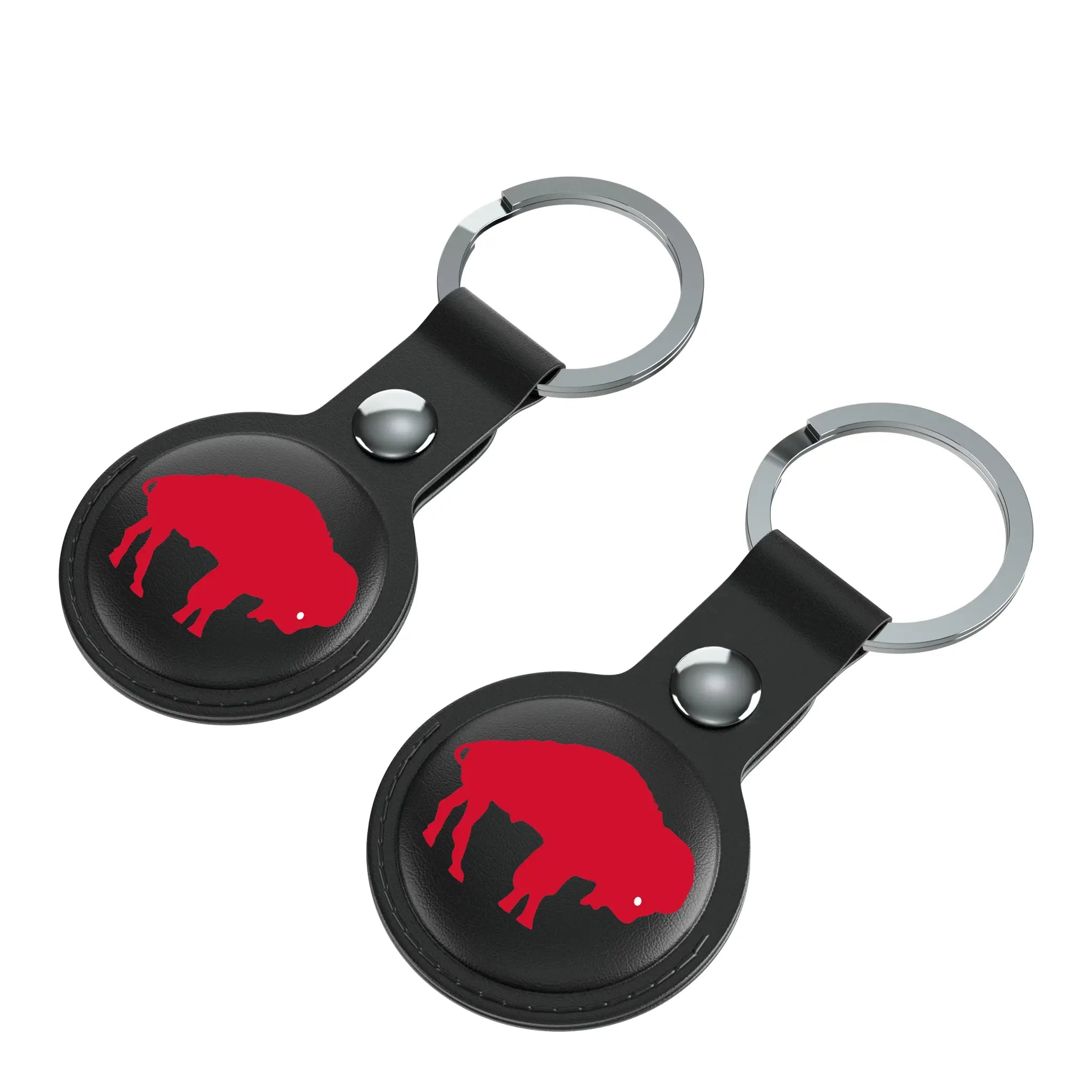 Buffalo Bills Historic Collection Insignia AirTag Black Airtag Holder 2-Pack - Isometric View