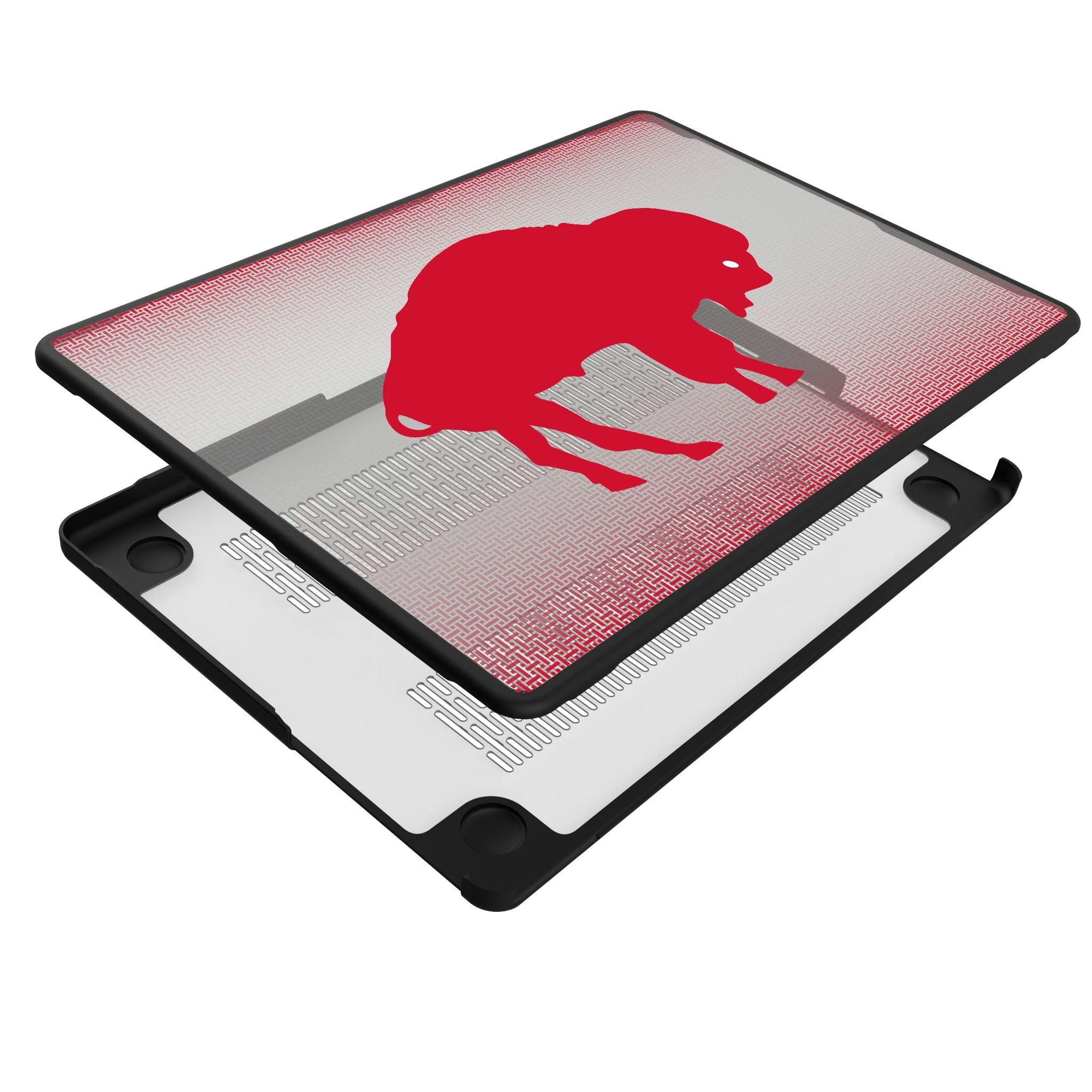 Buffalo Bills Historic Collection Linen MacBook Laptop Case for Apple MacBook - Isometric View#Device_MacBook Pro (14-inch, 2021) / MacBook Pro (14-inch, 2023) / MacBook Pro (14-inch, 2024)