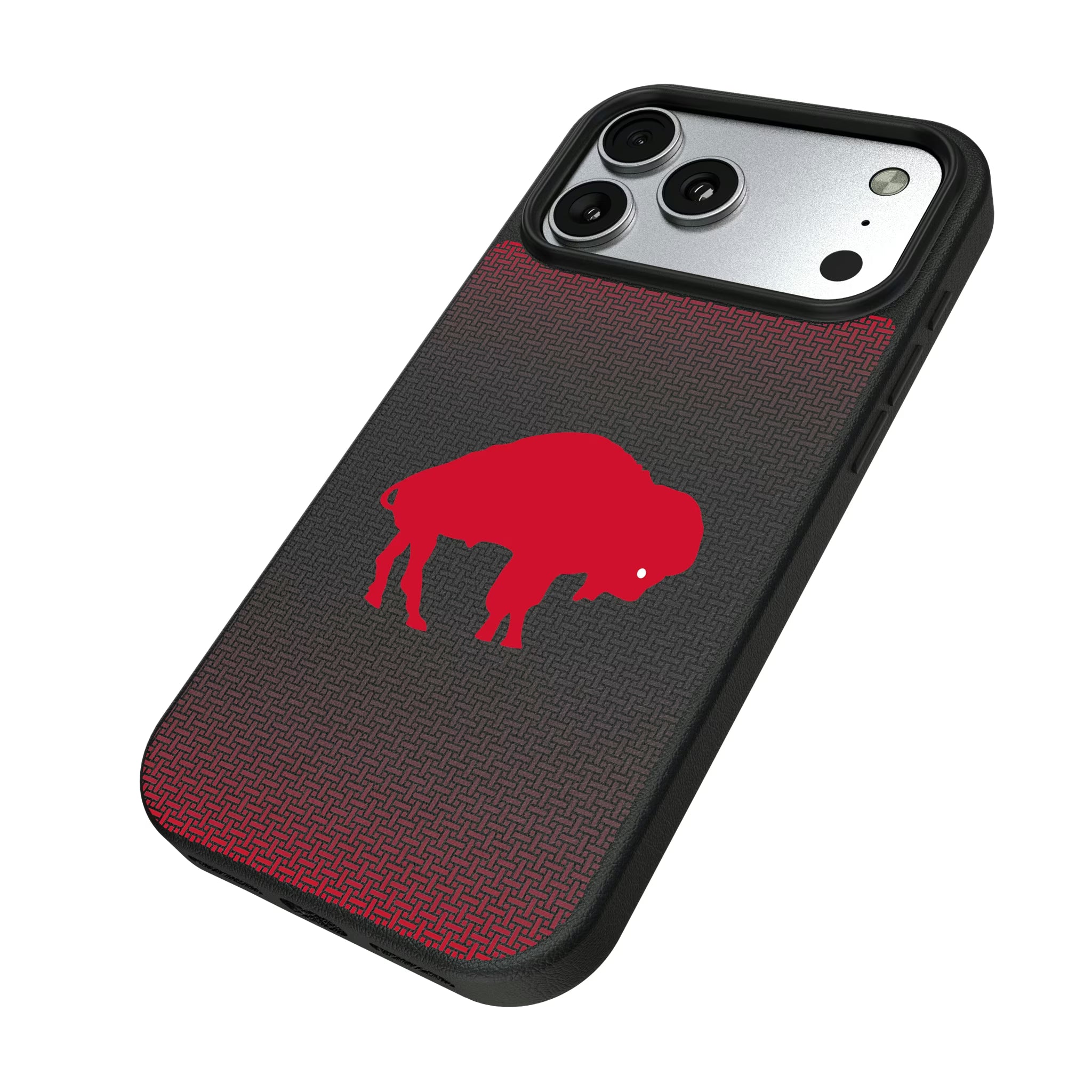 Buffalo Bills Historic Collection Linen iPhone MagSafe Compatible Phone Case for Apple iPhone - Isometric View#Device_iPhone 17 Pro Max