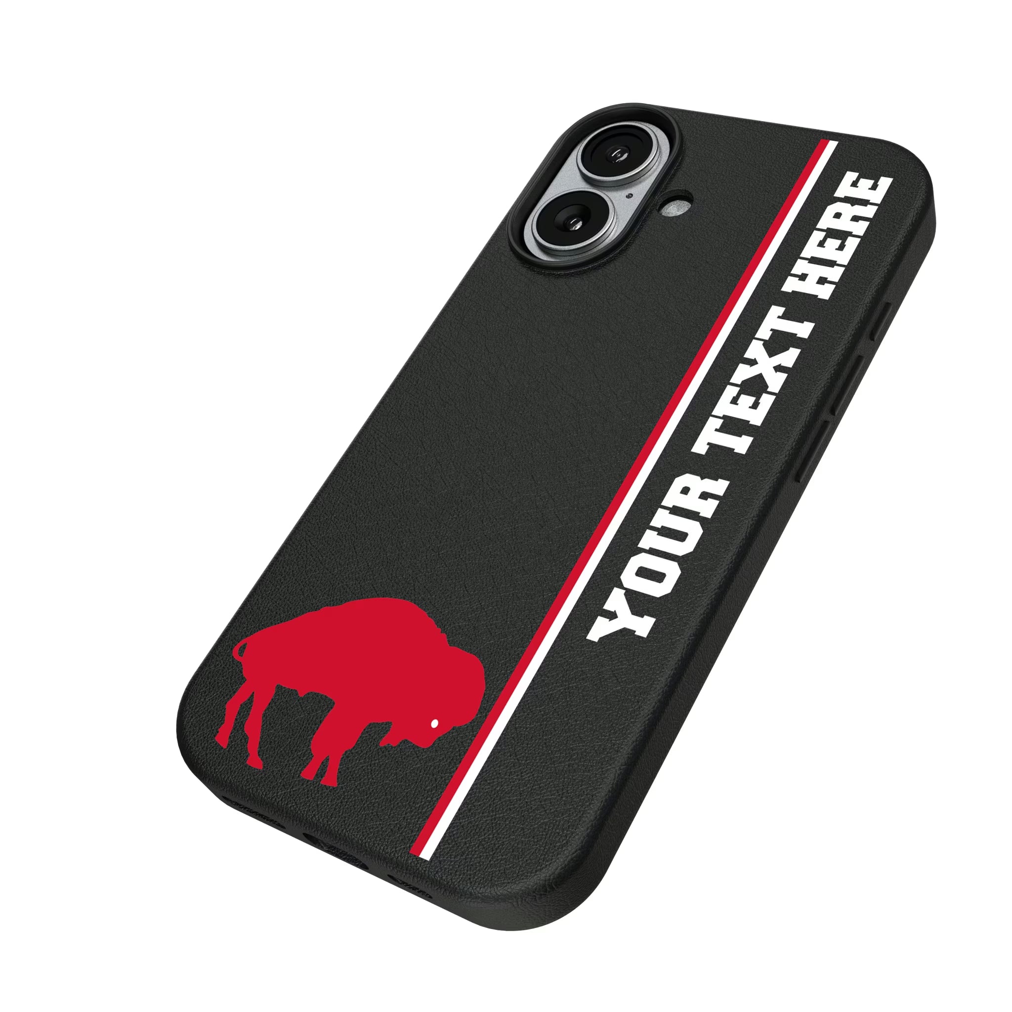 Buffalo Bills Historic Collection Personalized Sidebard iPhone MagSafe Compatible Phone Case for Apple iPhone - Isometric View#Device_iPhone 17