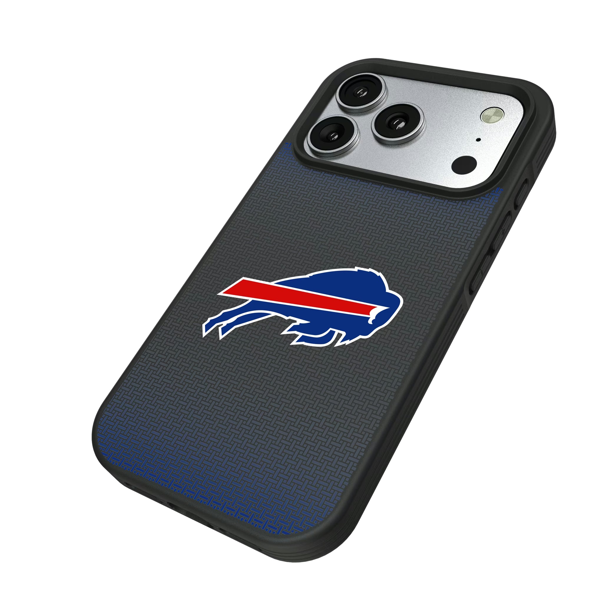 Buffalo Bills Linen iPhone Bump Phone Case for Apple iPhone - Isometric View#Device_iPhone 17 Pro