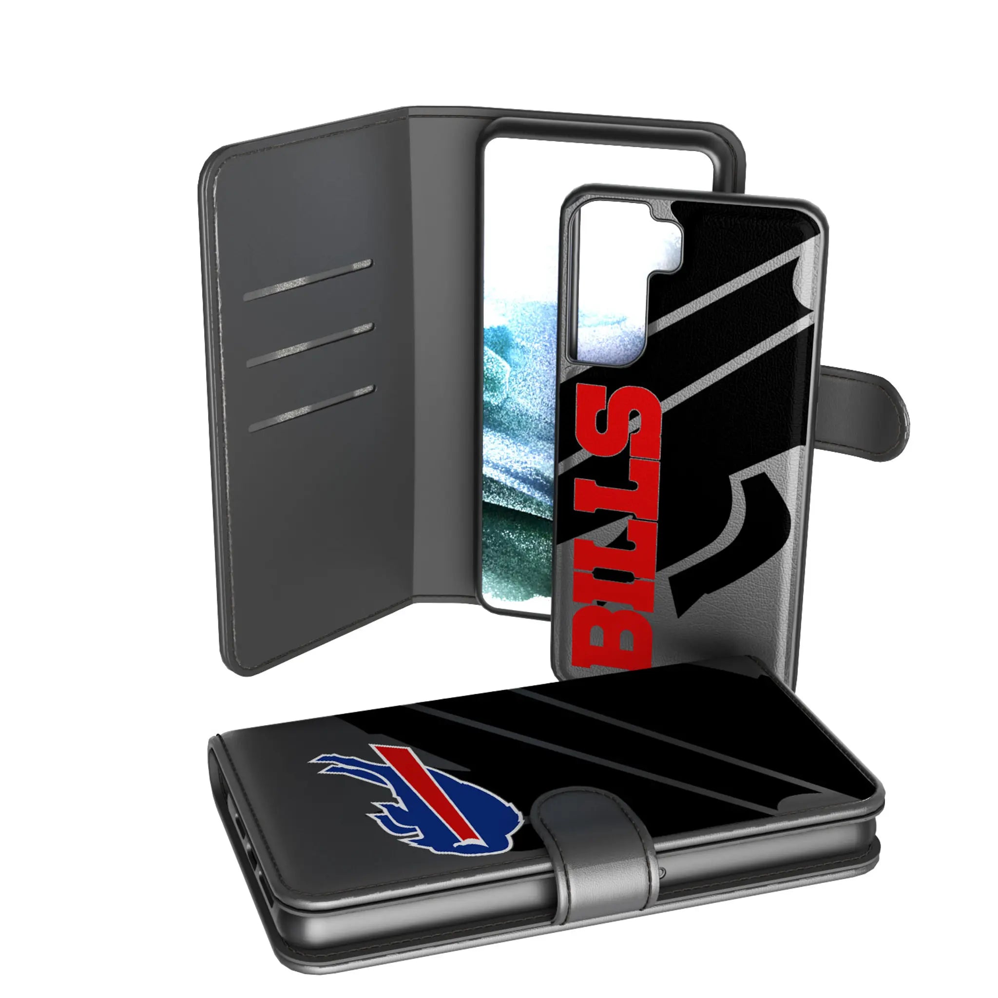 Buffalo Bills Monocolor Tilt Galaxy Wallet Phone Case for Samsung Galaxy