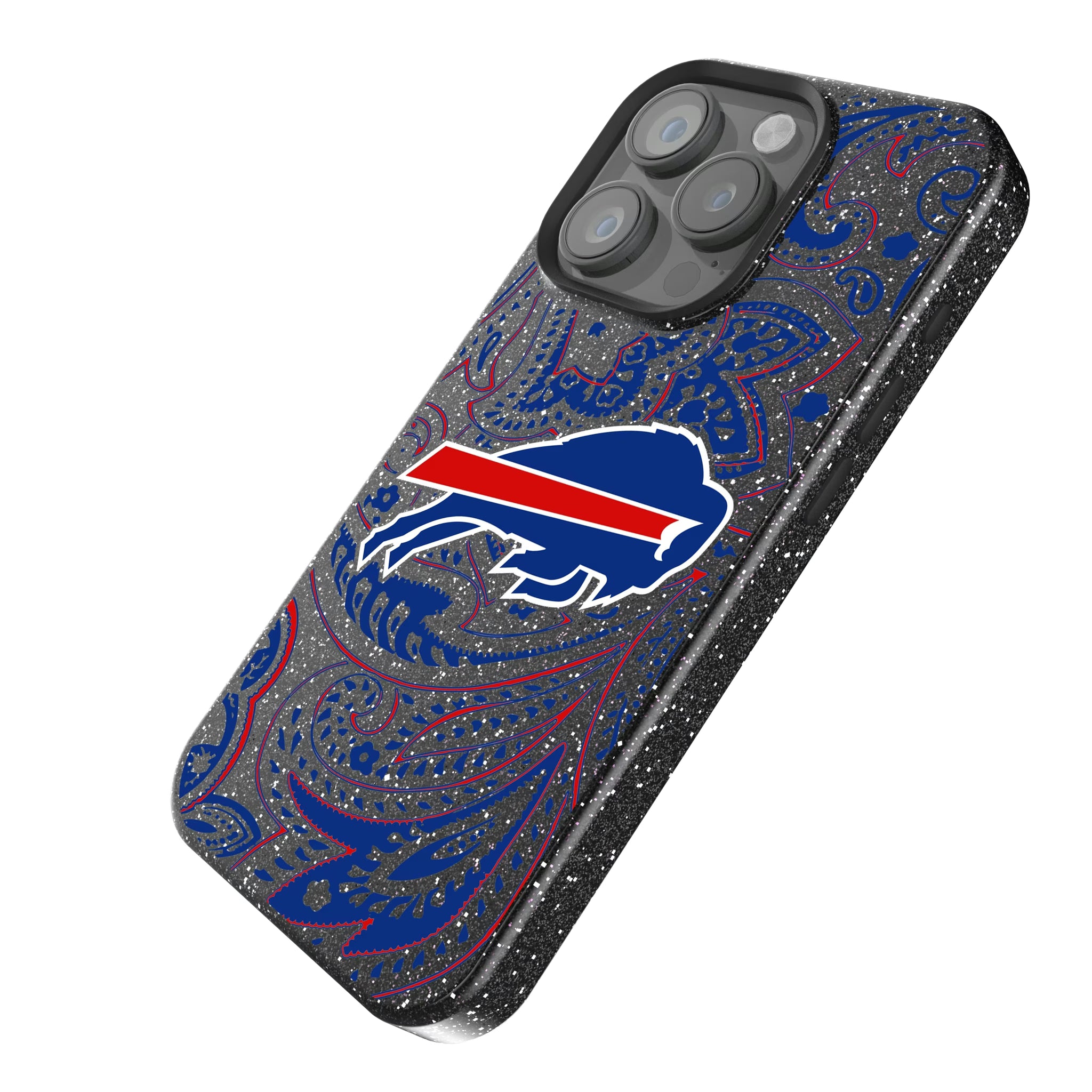 Buffalo Bills Paisley iPhone Bling Phone Case for Apple iPhone - Isometric View