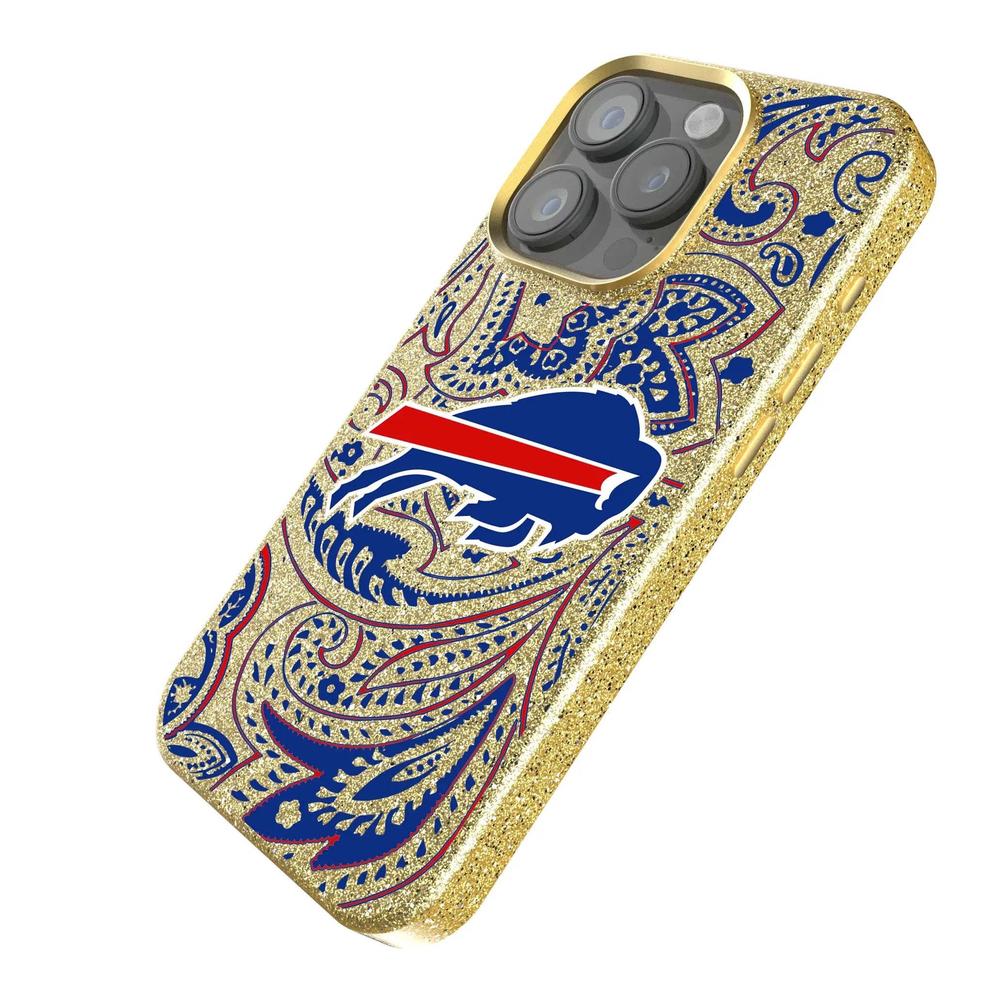 Buffalo Bills Paisley iPhone Bling Phone Case for Apple iPhone - Isometric View