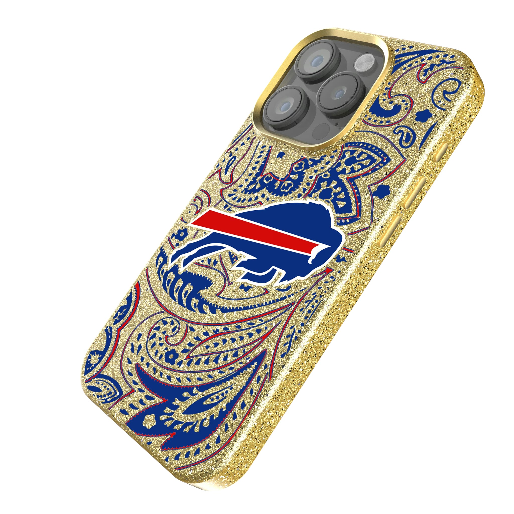 Buffalo Bills Paisley iPhone Bling Phone Case for Apple iPhone - Isometric View