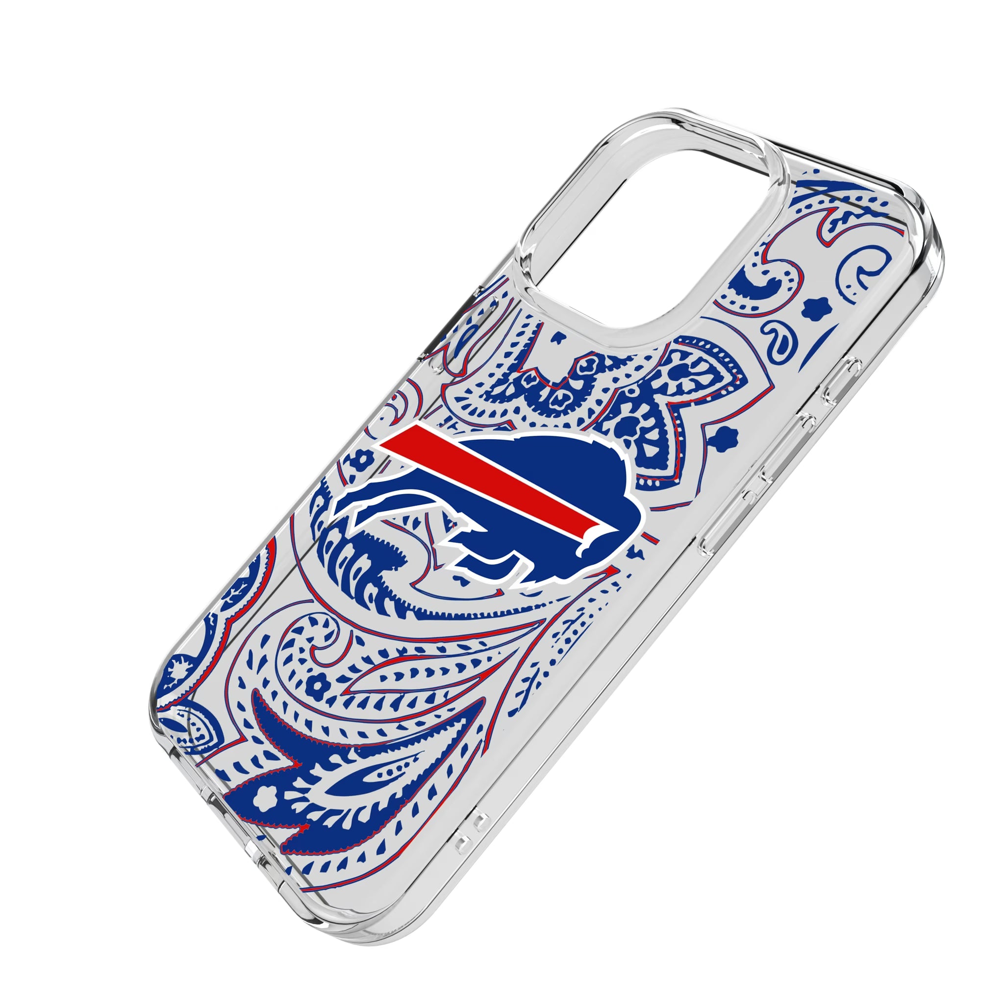 Buffalo Bills Paisley iPhone Clear Phone Case for Apple iPhone - Isometric View