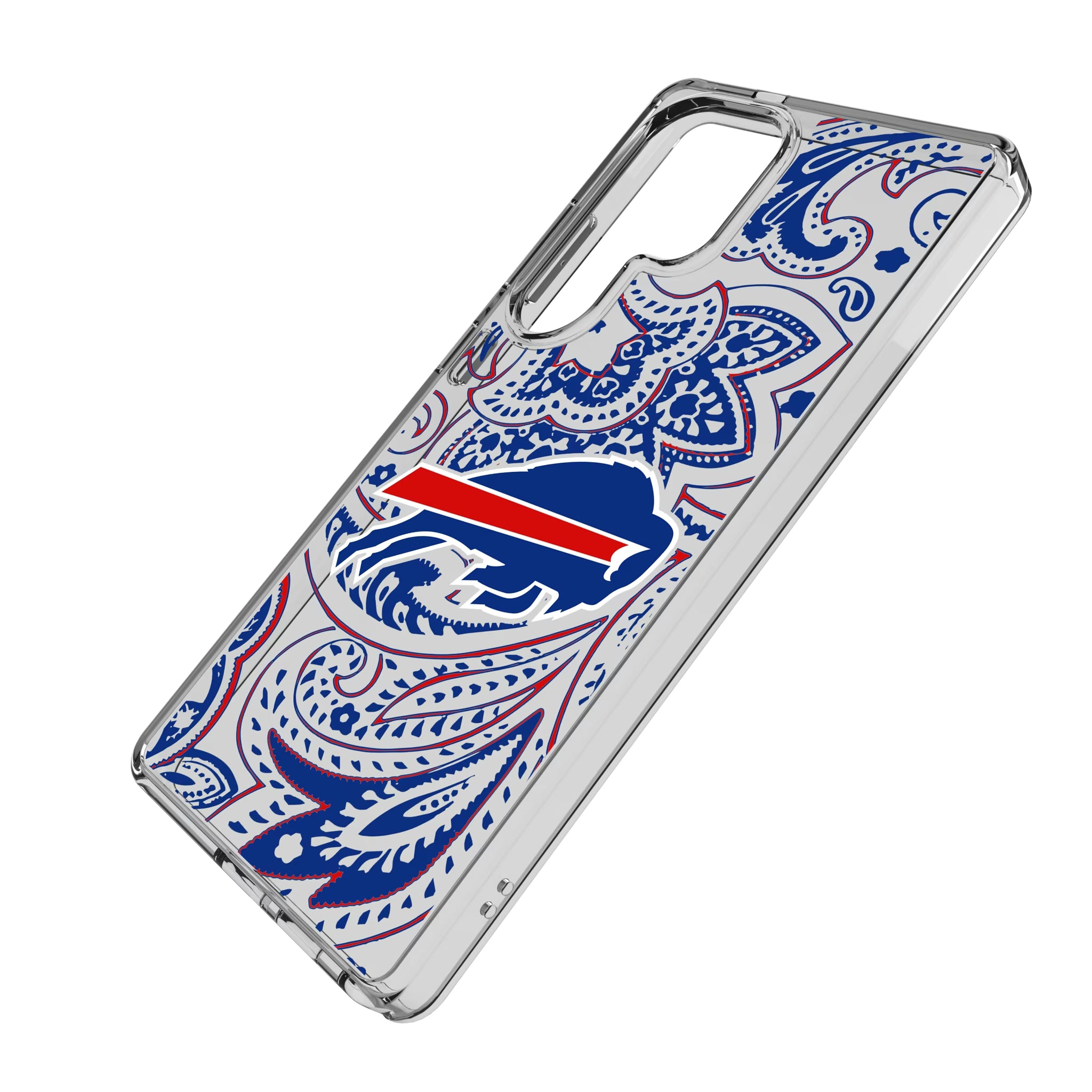 Buffalo Bills Paisley Galaxy Clear Phone Case for Samsung Galaxy - Isometric View