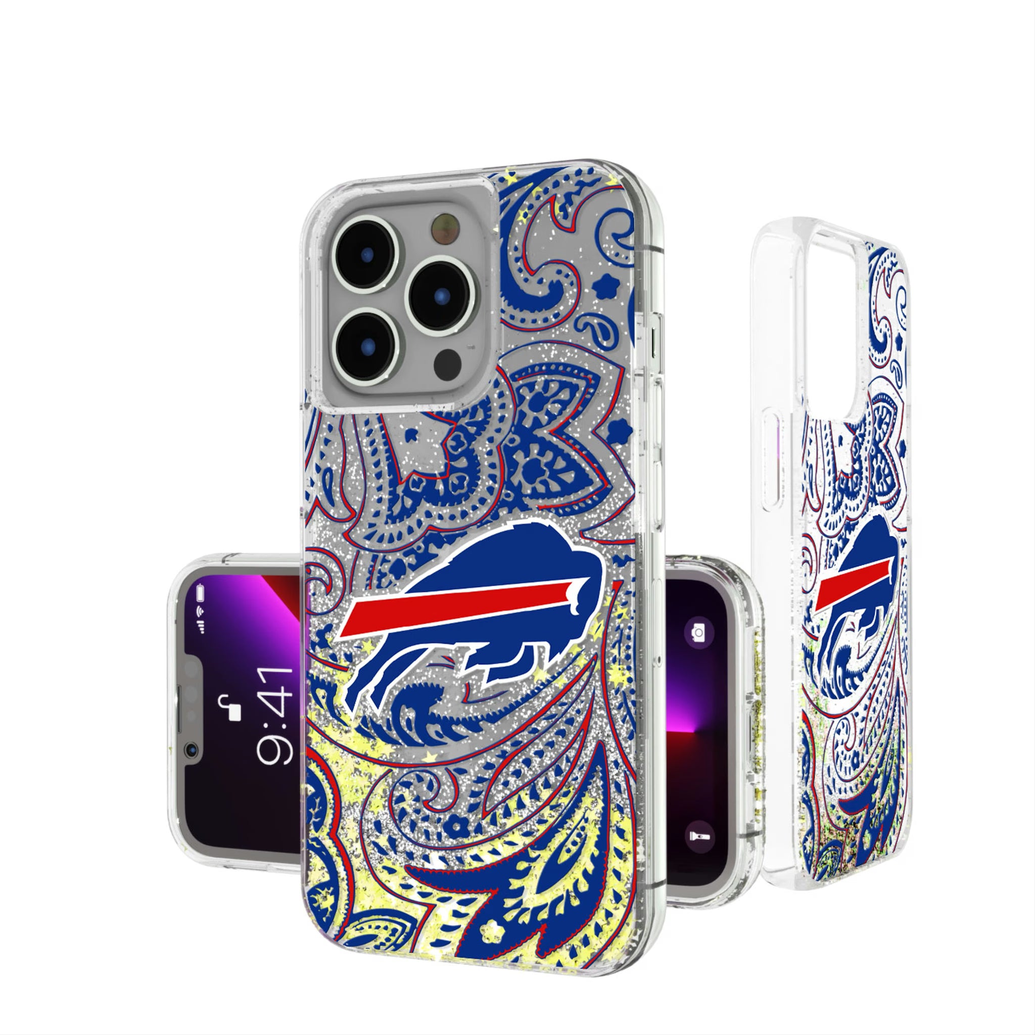 Buffalo Bills Paisley iPhone Glitter Phone Case for Apple iPhone
