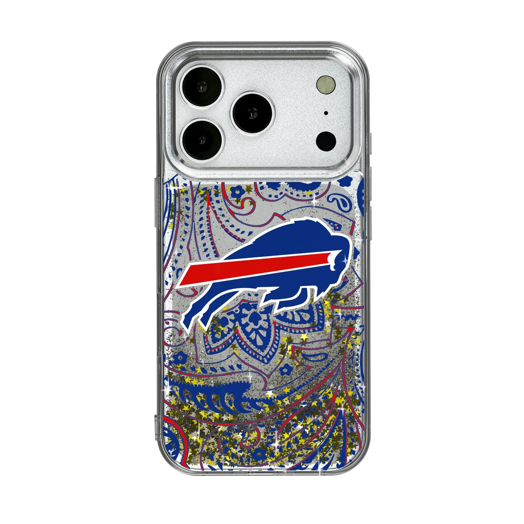 Buffalo Bills Paisley iPhone Glitter Phone Case for Apple iPhone