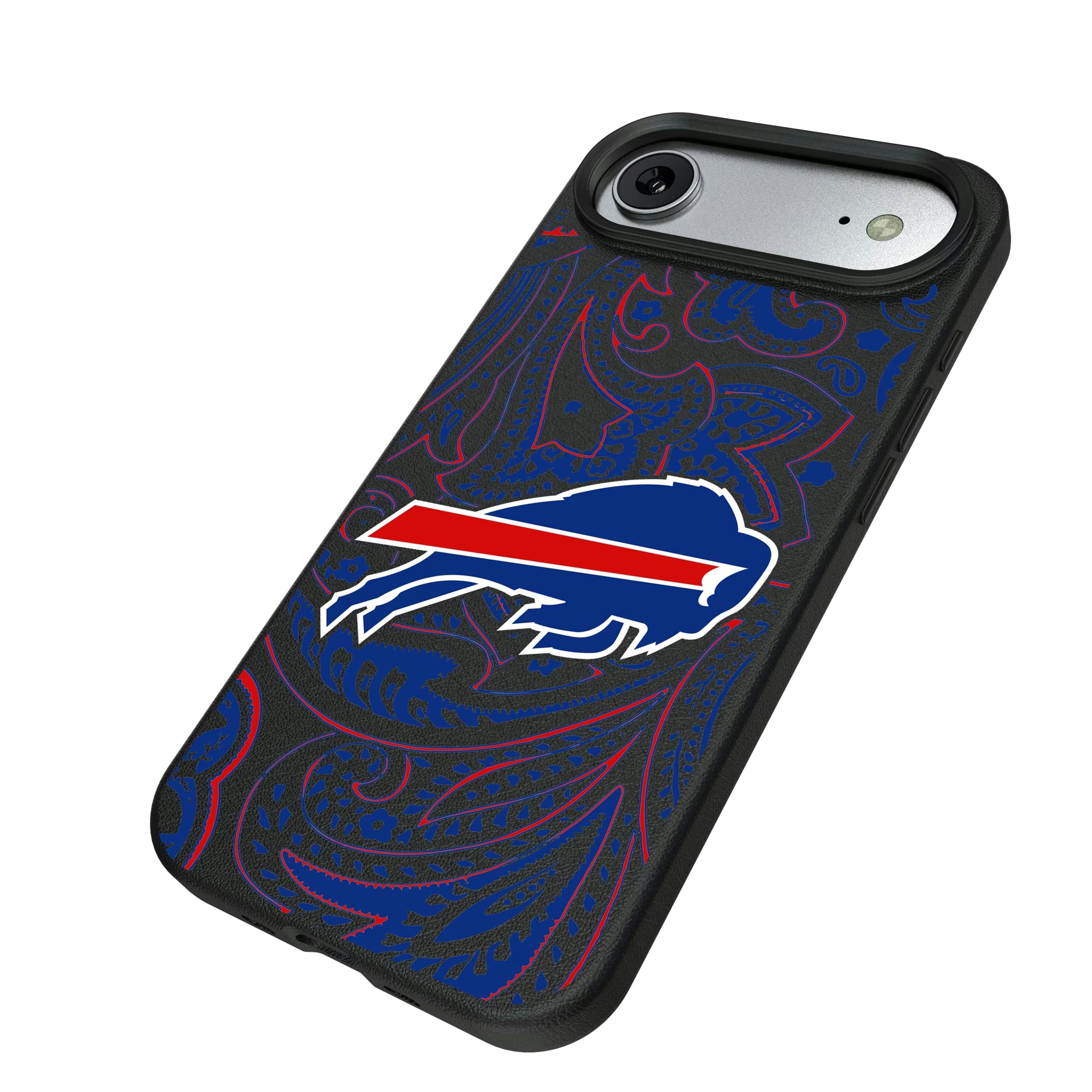Buffalo Bills Paisley iPhone MagSafe Compatible Phone Case for Apple iPhone - Isometric View#Device_iPhone Air