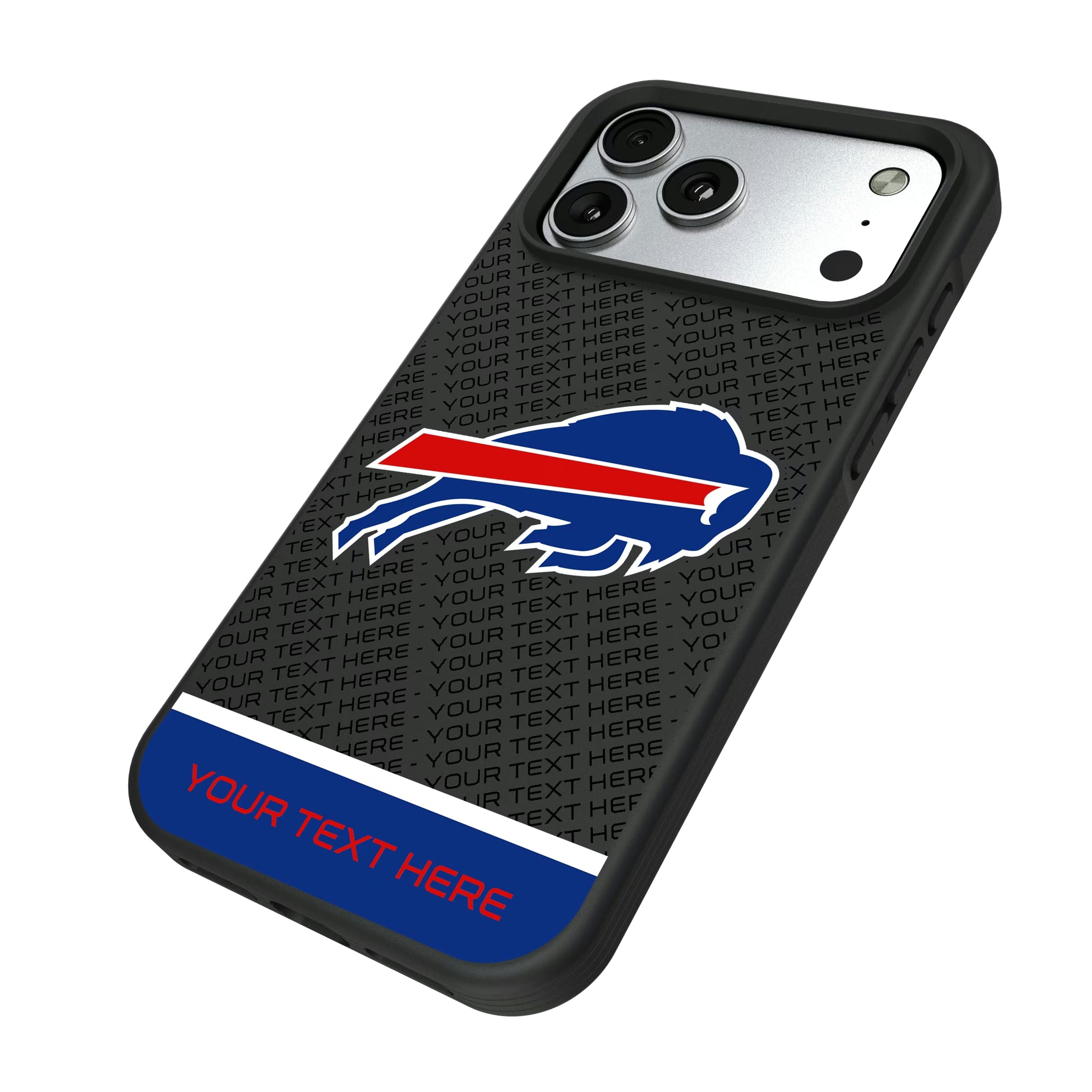 Buffalo Bills Personalized EndZone Plus iPhone Bump Phone Case for Apple iPhone - Isometric View#Device_iPhone 17 Pro Max