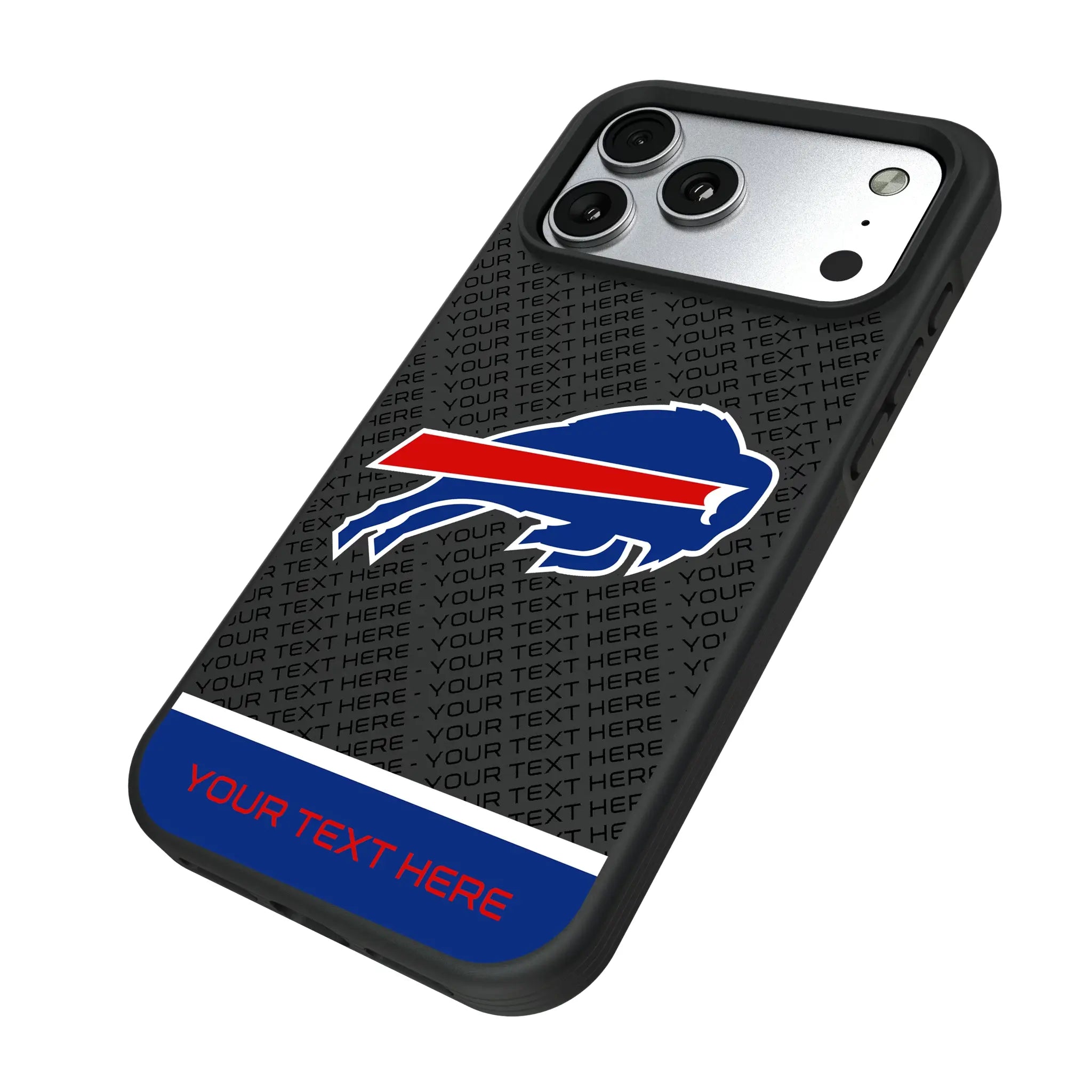 Buffalo Bills Personalized EndZone Plus iPhone Bump Phone Case for Apple iPhone - Isometric View#Device_iPhone 17 Pro Max