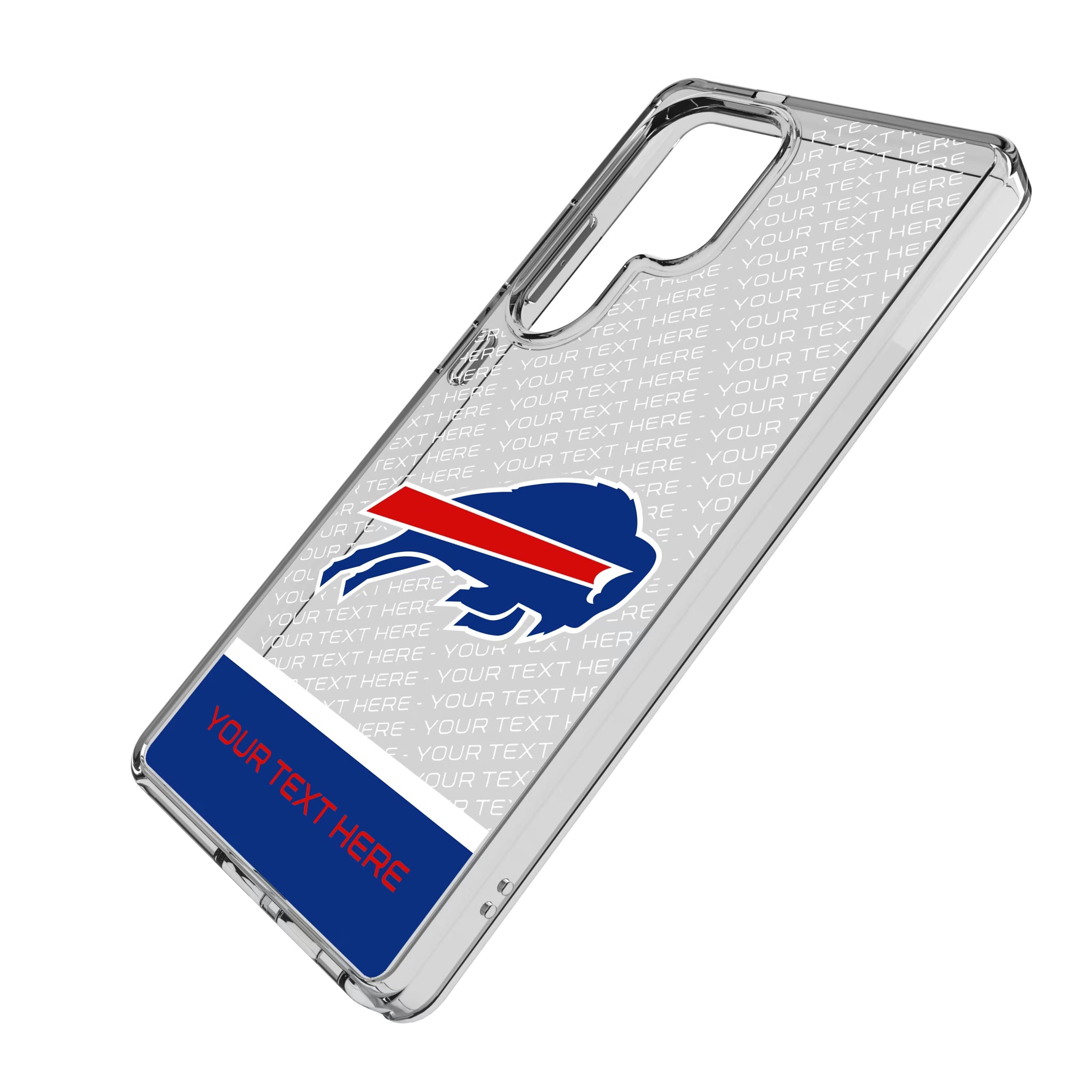 Buffalo Bills Personalized EndZone Plus Galaxy Clear Phone Case for Samsung Galaxy - Isometric View