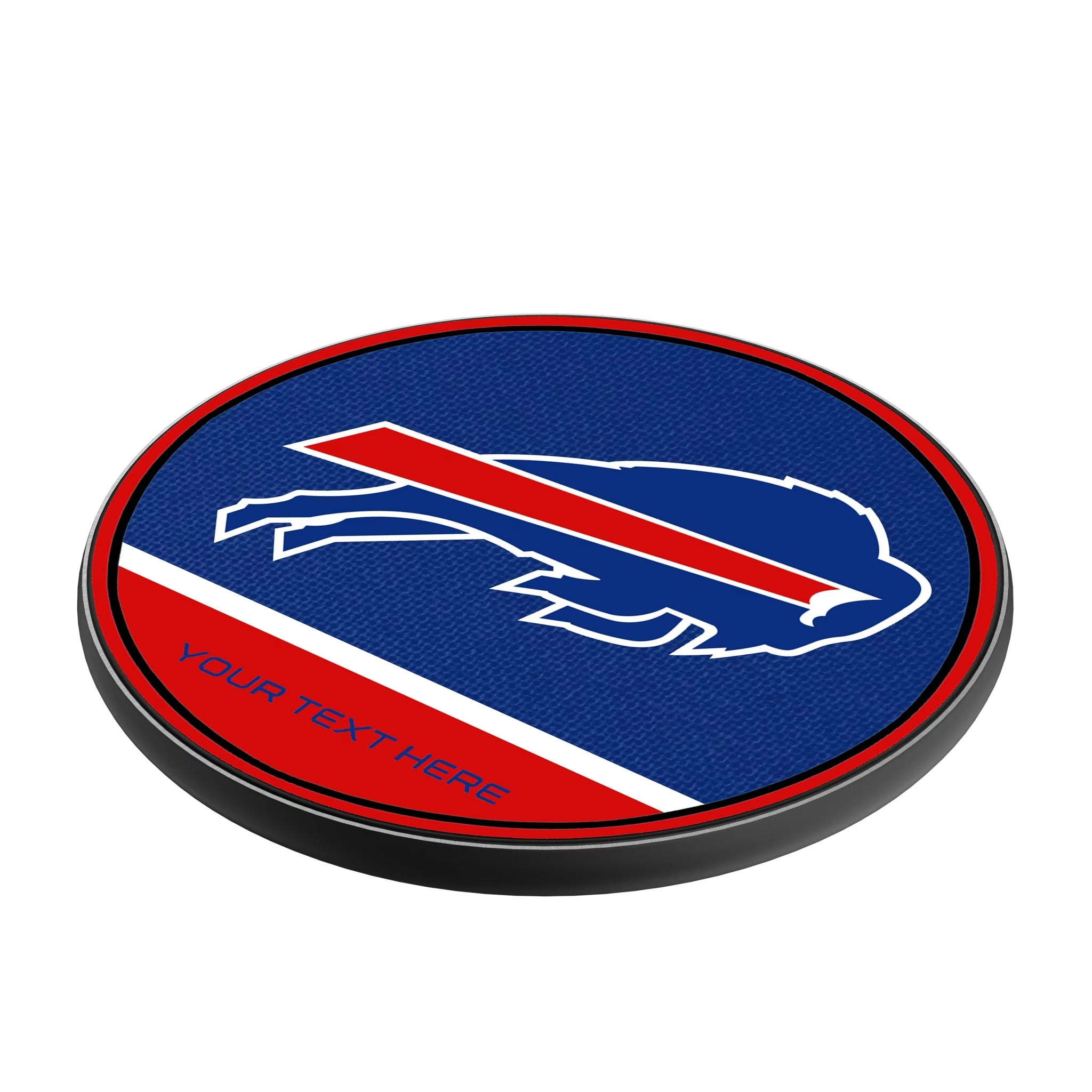 Buffalo Bills Personalized Endzone Solid 15-Watt Wireless Charger - Isometric View