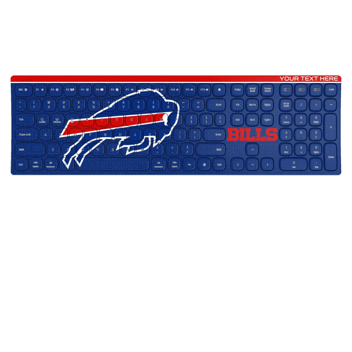 Buffalo Bills Personalized Endzone Solid KKB605 Curved Wireless Keyboard