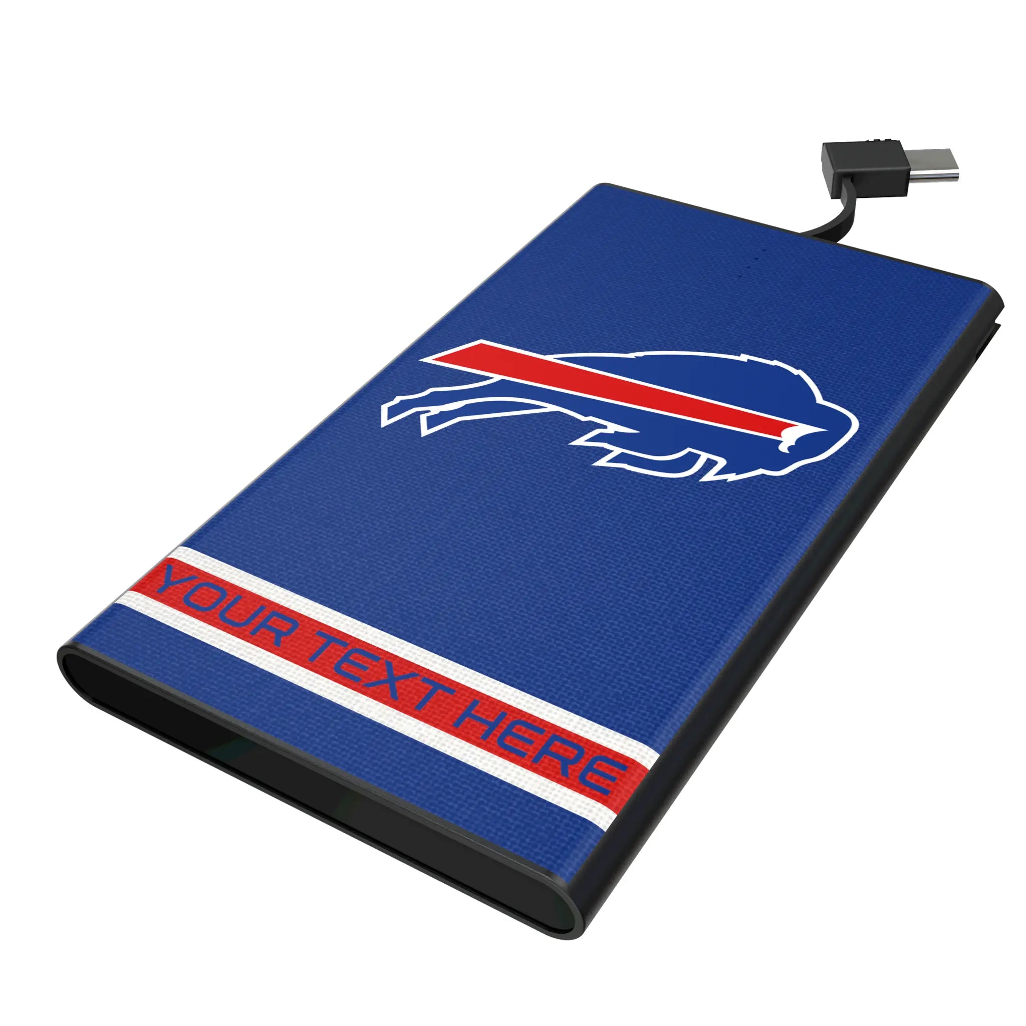 Buffalo Bills Personalized Stripe 5000mAh Flat Power Bank