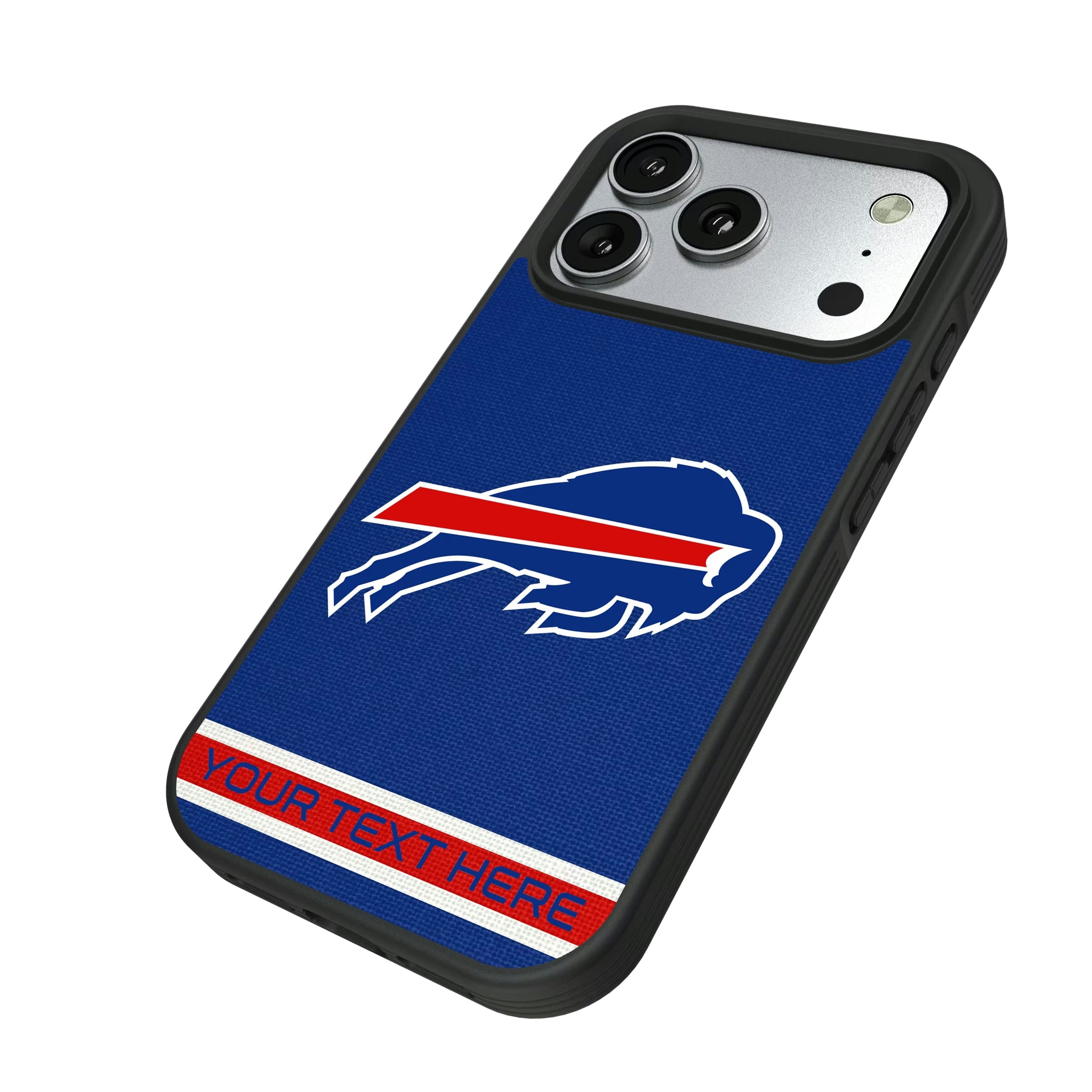 Buffalo Bills Personalized Stripe iPhone Bump Phone Case for Apple iPhone - Isometric View#Device_iPhone 17 Pro