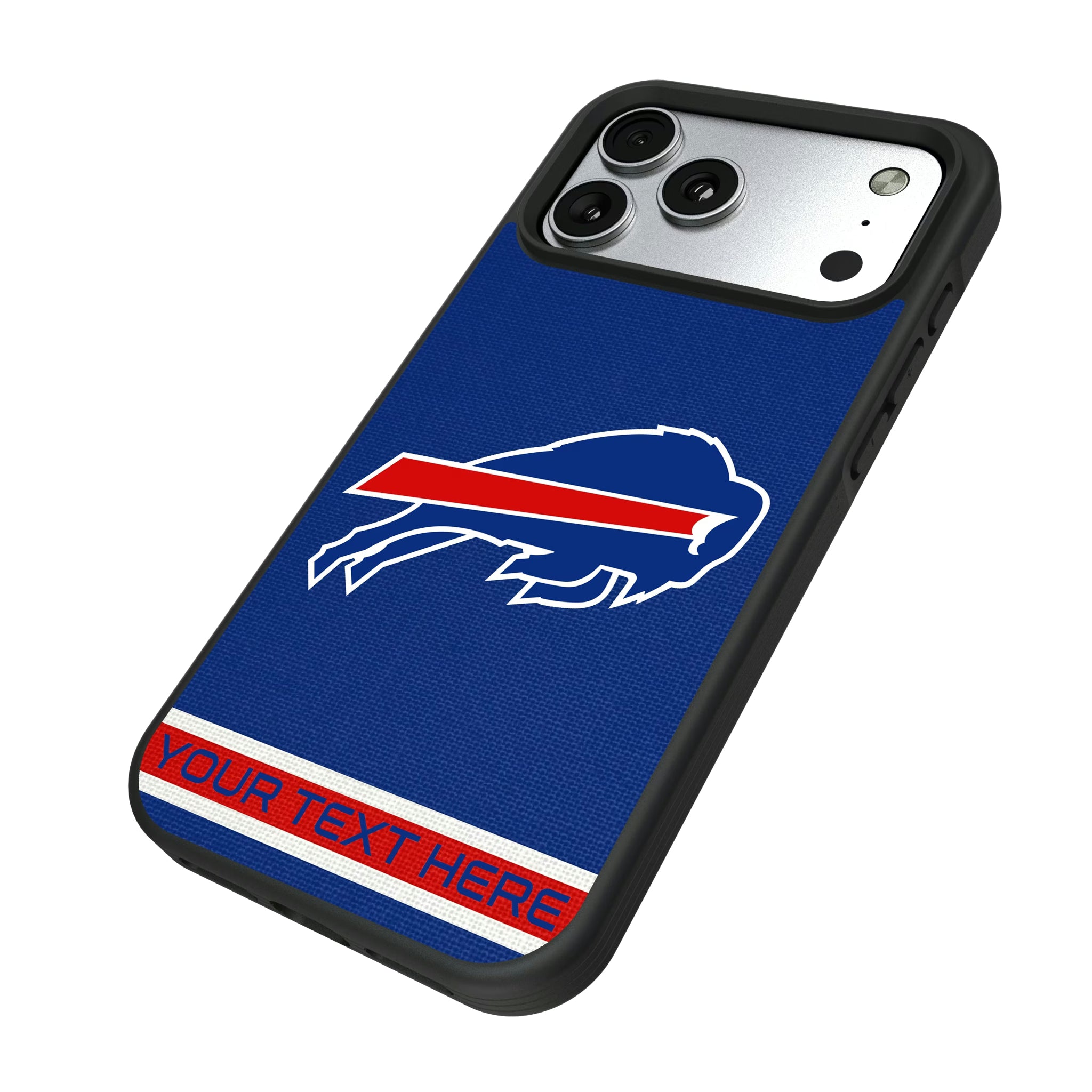 Buffalo Bills Personalized Stripe iPhone Bump Phone Case for Apple iPhone - Isometric View#Device_iPhone 17 Pro Max