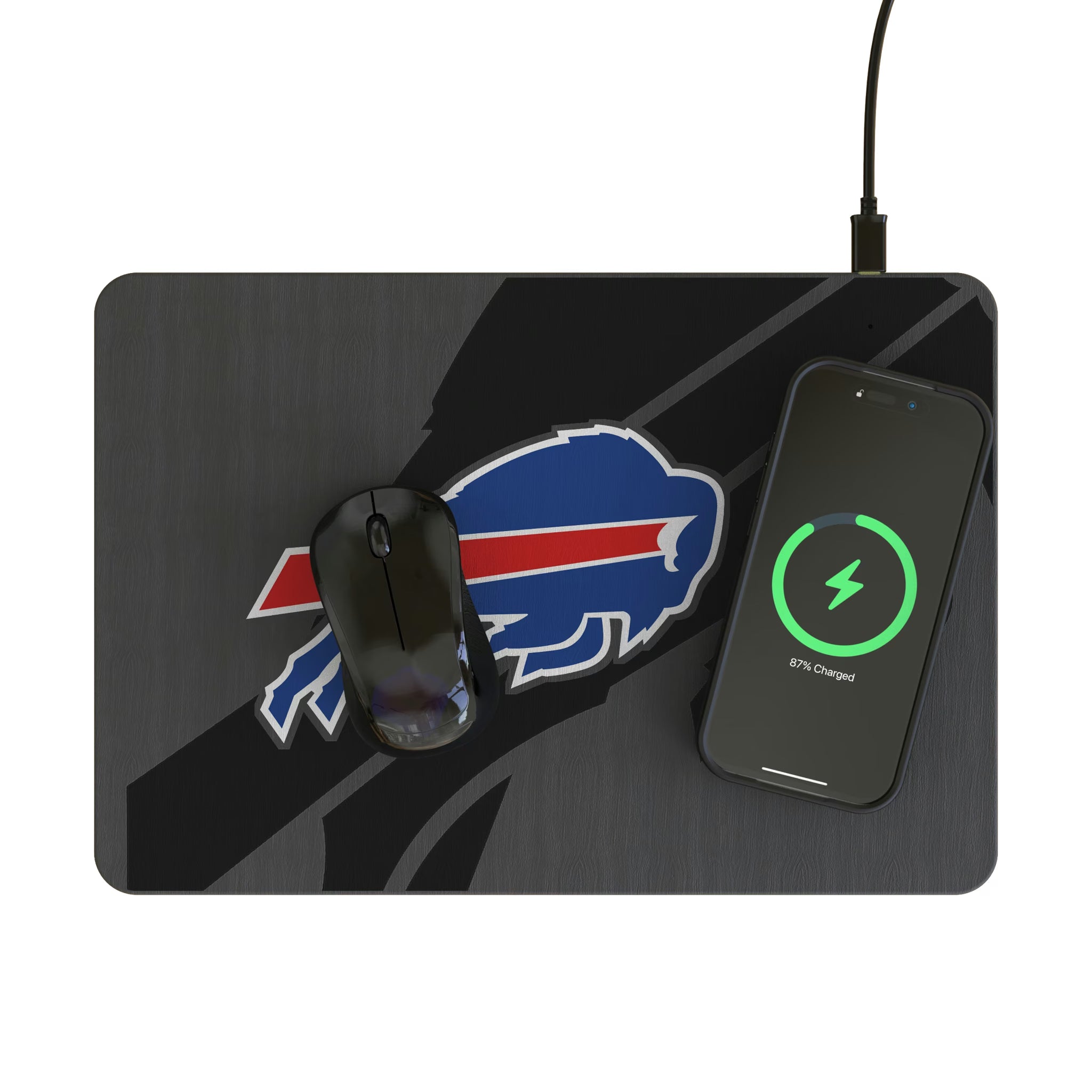 Buffalo Bills Personalized Tilt 15-Watt Wireless Charger and Mouse Pad - Lifestyle