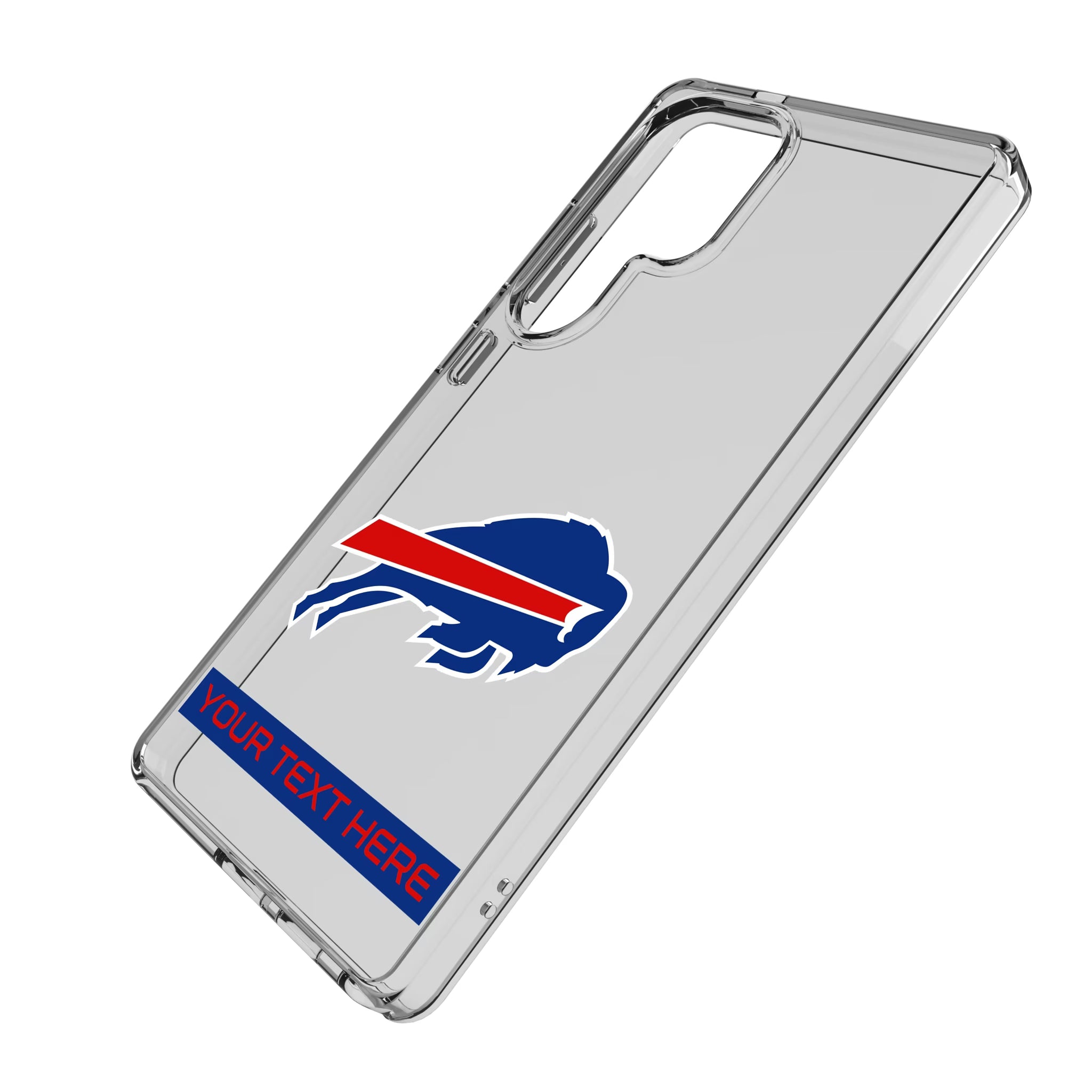 Buffalo Bills Personalized Tilt Galaxy Clear Phone Case for Samsung Galaxy - Isometric View