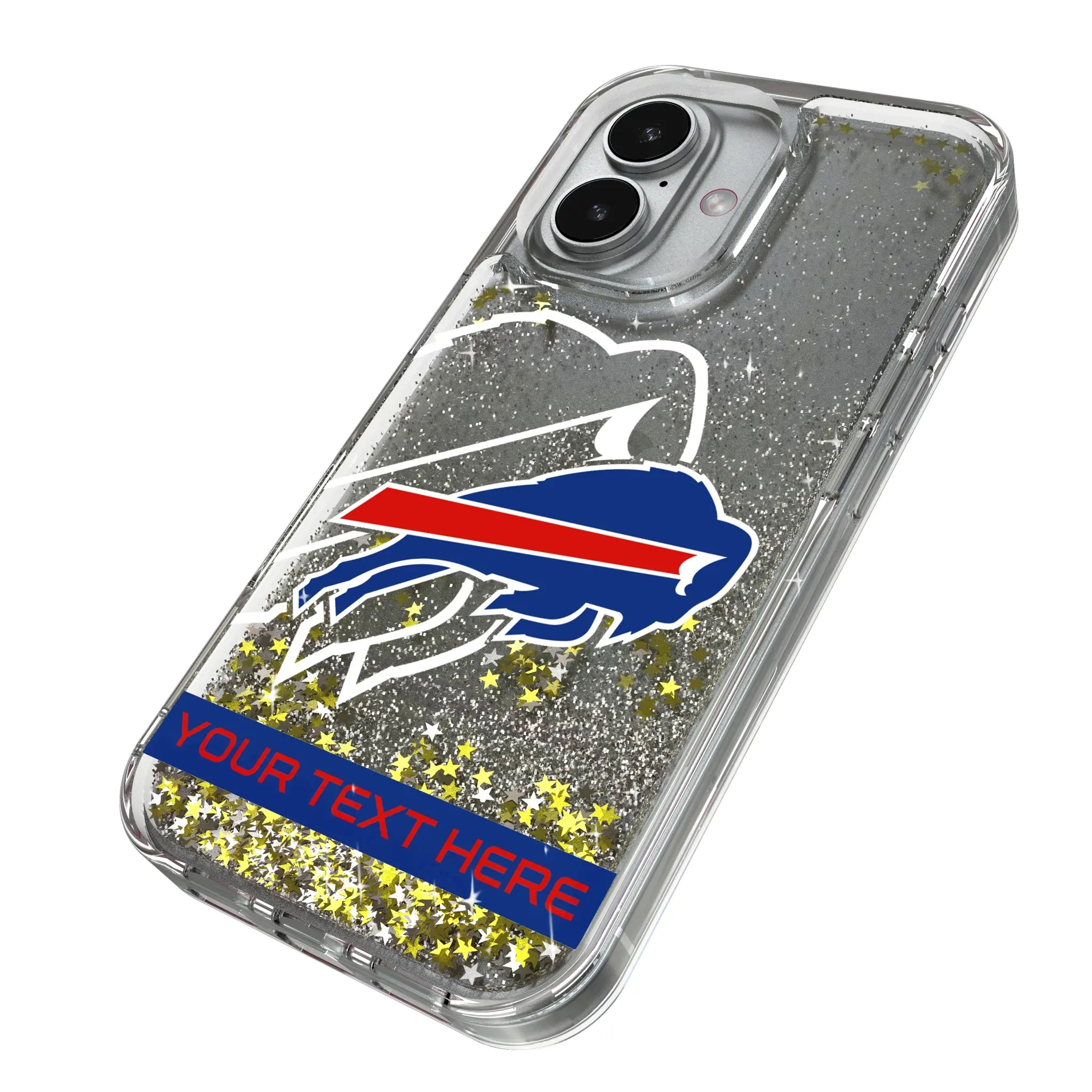 Buffalo Bills Personalized Tilt iPhone Glitter Phone Case for Apple iPhone - Isometric View