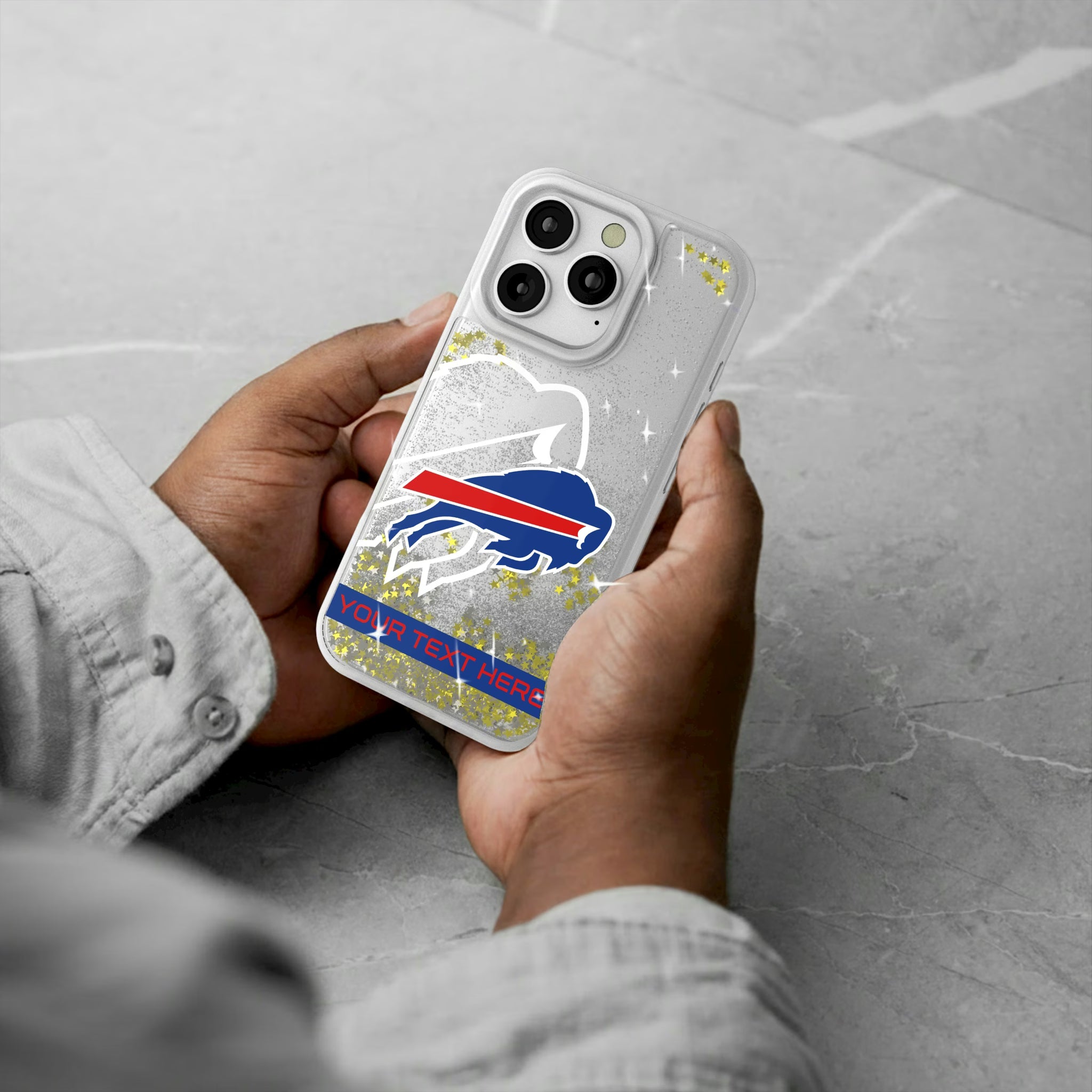 Buffalo Bills Personalized Tilt iPhone Glitter Phone Case for Apple iPhone - Lifestyle#Device_iPhone 16 Pro