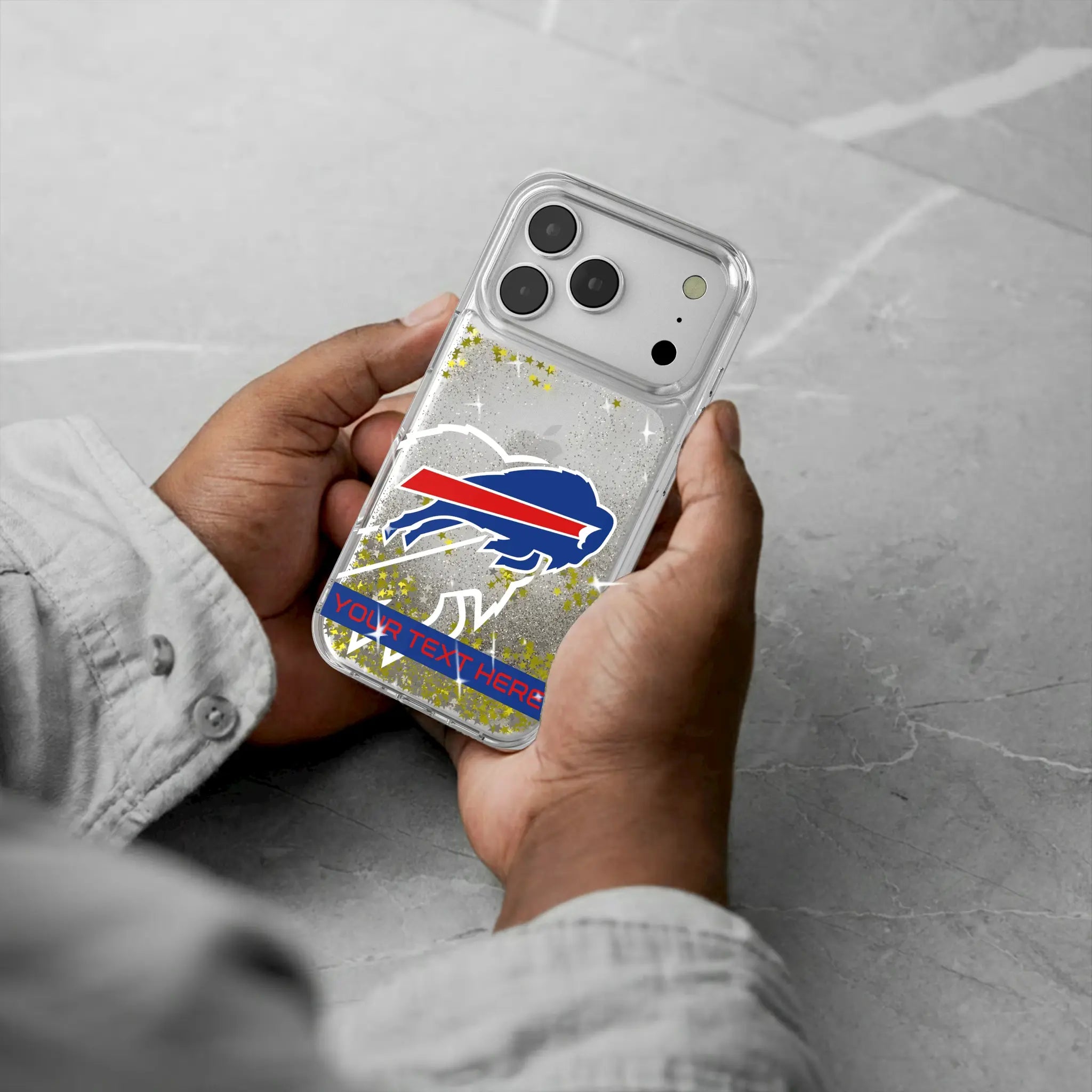 Buffalo Bills Personalized Tilt iPhone Glitter Phone Case for Apple iPhone - Lifestyle#Device_iPhone 17 Pro