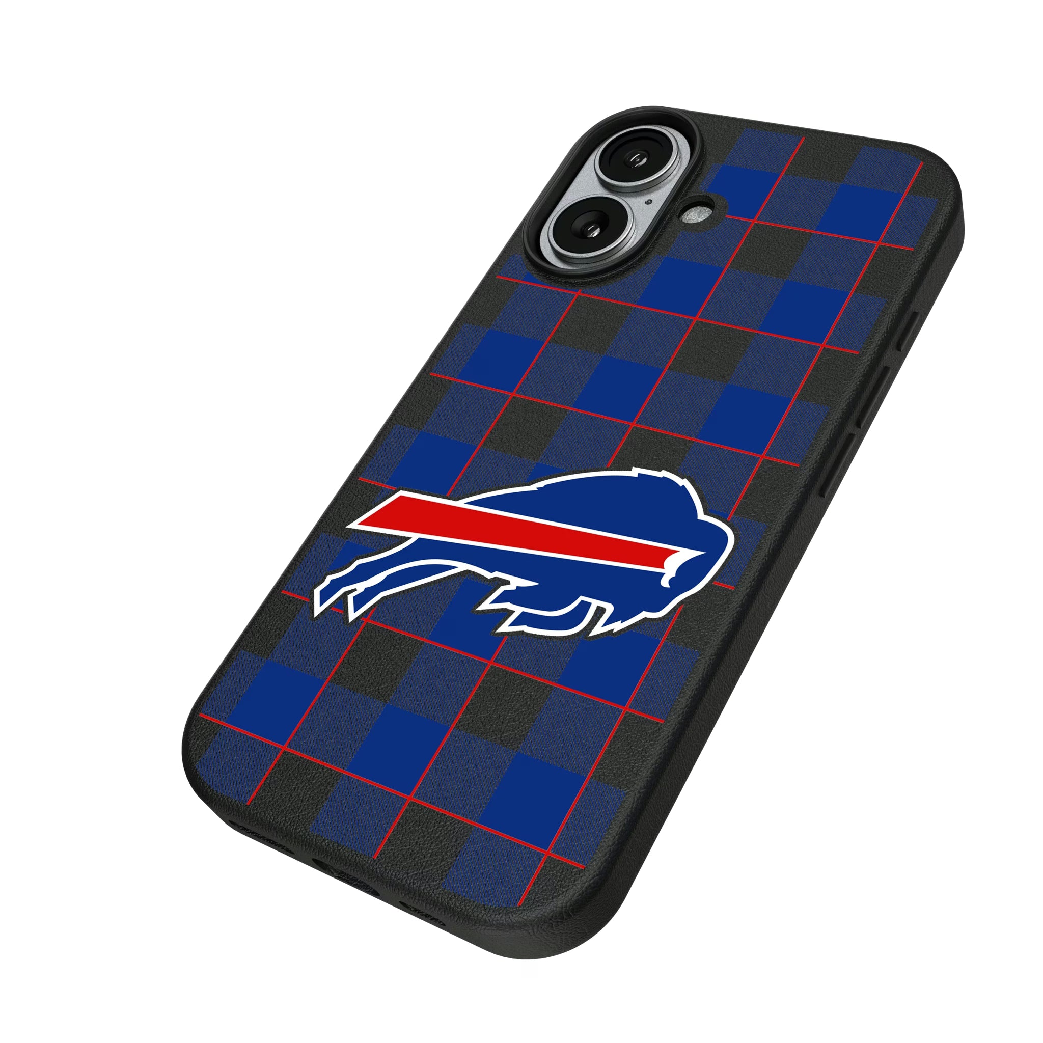 Buffalo Bills Plaid iPhone MagSafe Compatible Phone Case for Apple iPhone - Isometric View#Device_iPhone 17