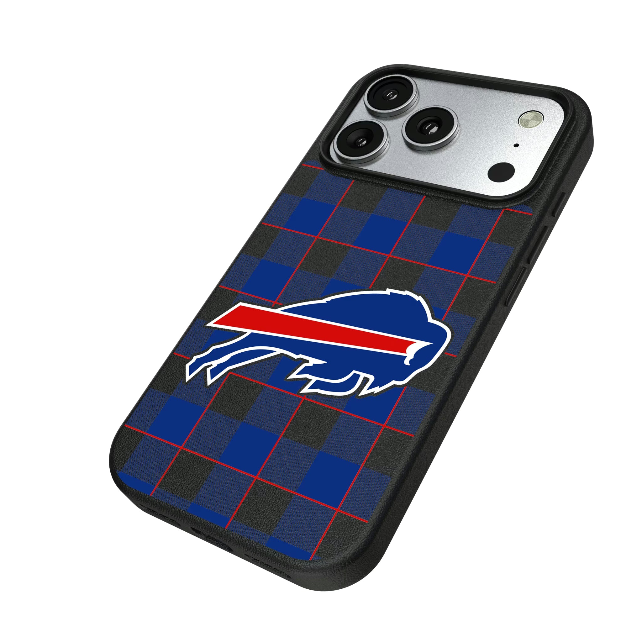 Buffalo Bills Plaid iPhone MagSafe Compatible Phone Case for Apple iPhone - Isometric View#Device_iPhone 17 Pro