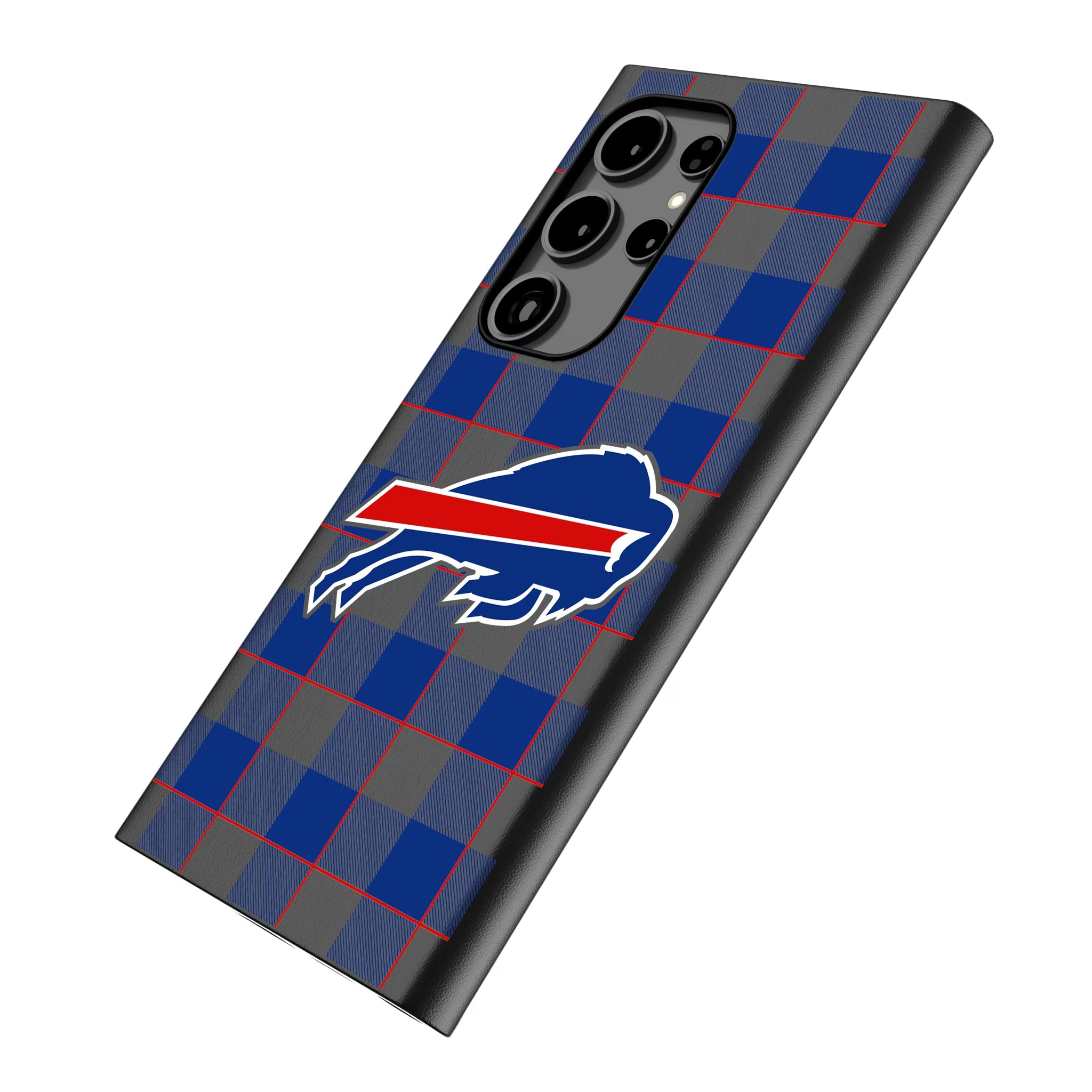 Buffalo Bills Plaid Galaxy MagSafe Compatible Phone Case for Samsung Galaxy - Isometric View