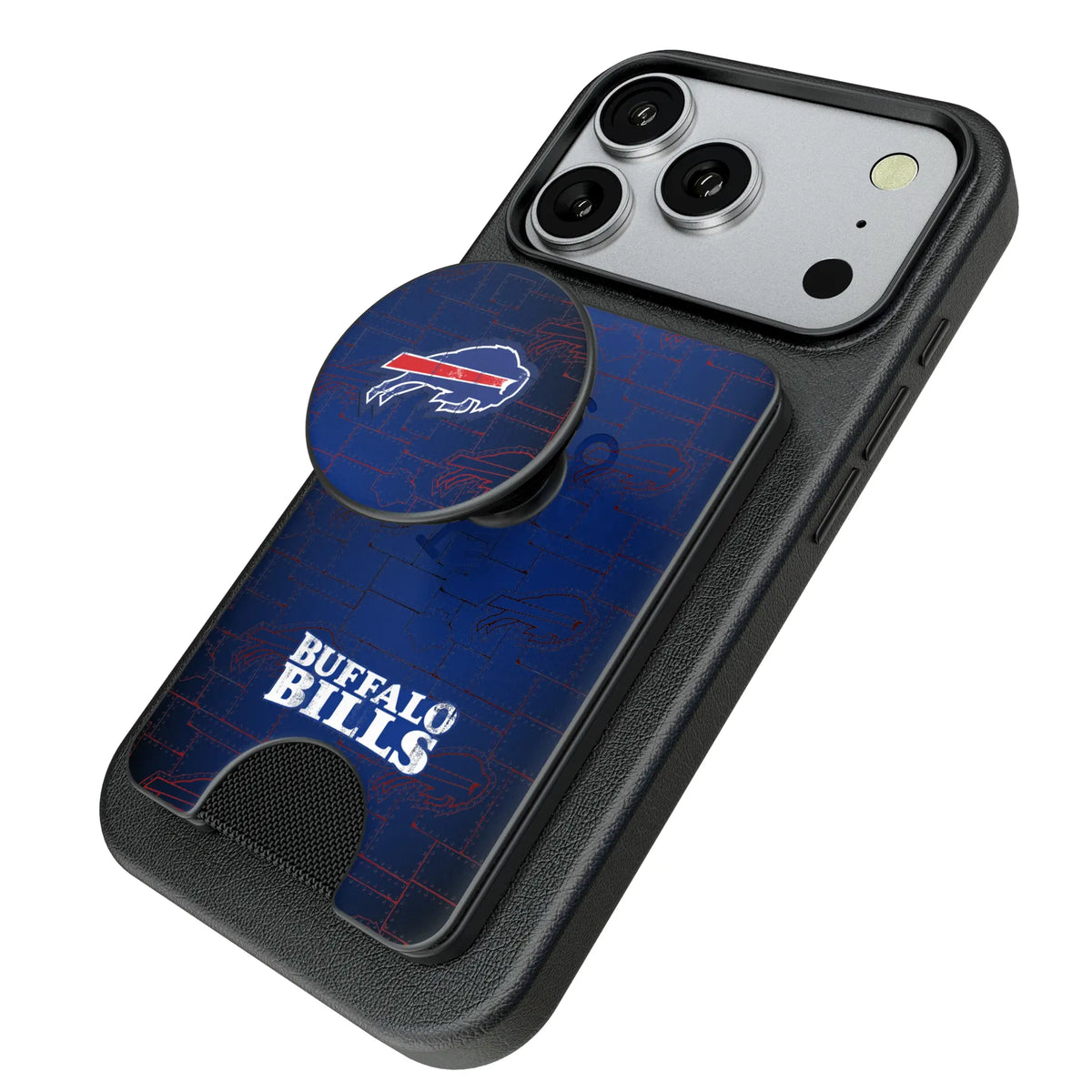 Buffalo Bills Rivet Popsockets Wallet Magnetic - Isometric View