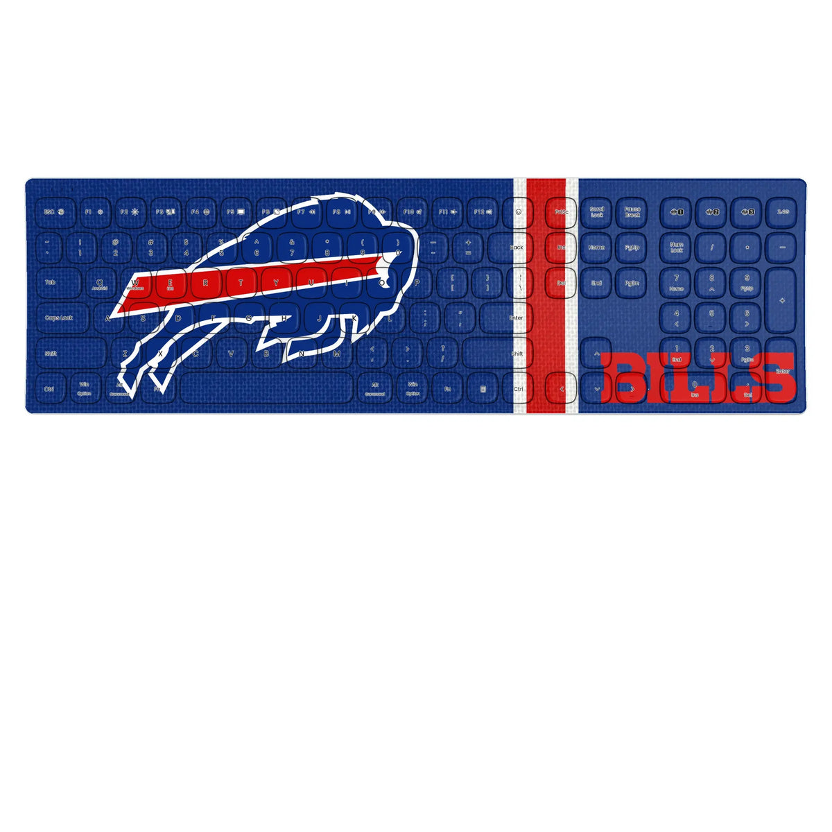 Buffalo Bills Stripe KKB605 Curved Wireless Keyboard