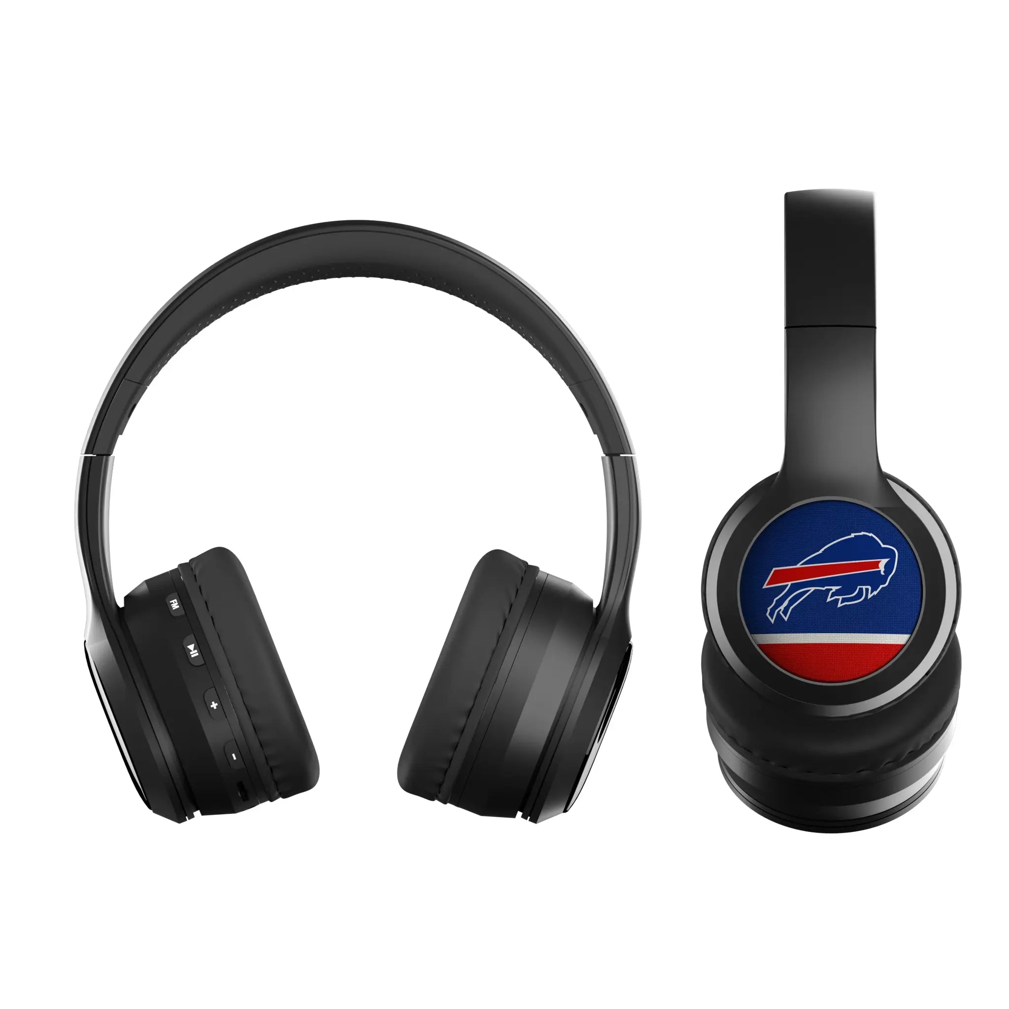 Buffalo Bills Stripe Wireless Over-Ear BT Headphones With Case