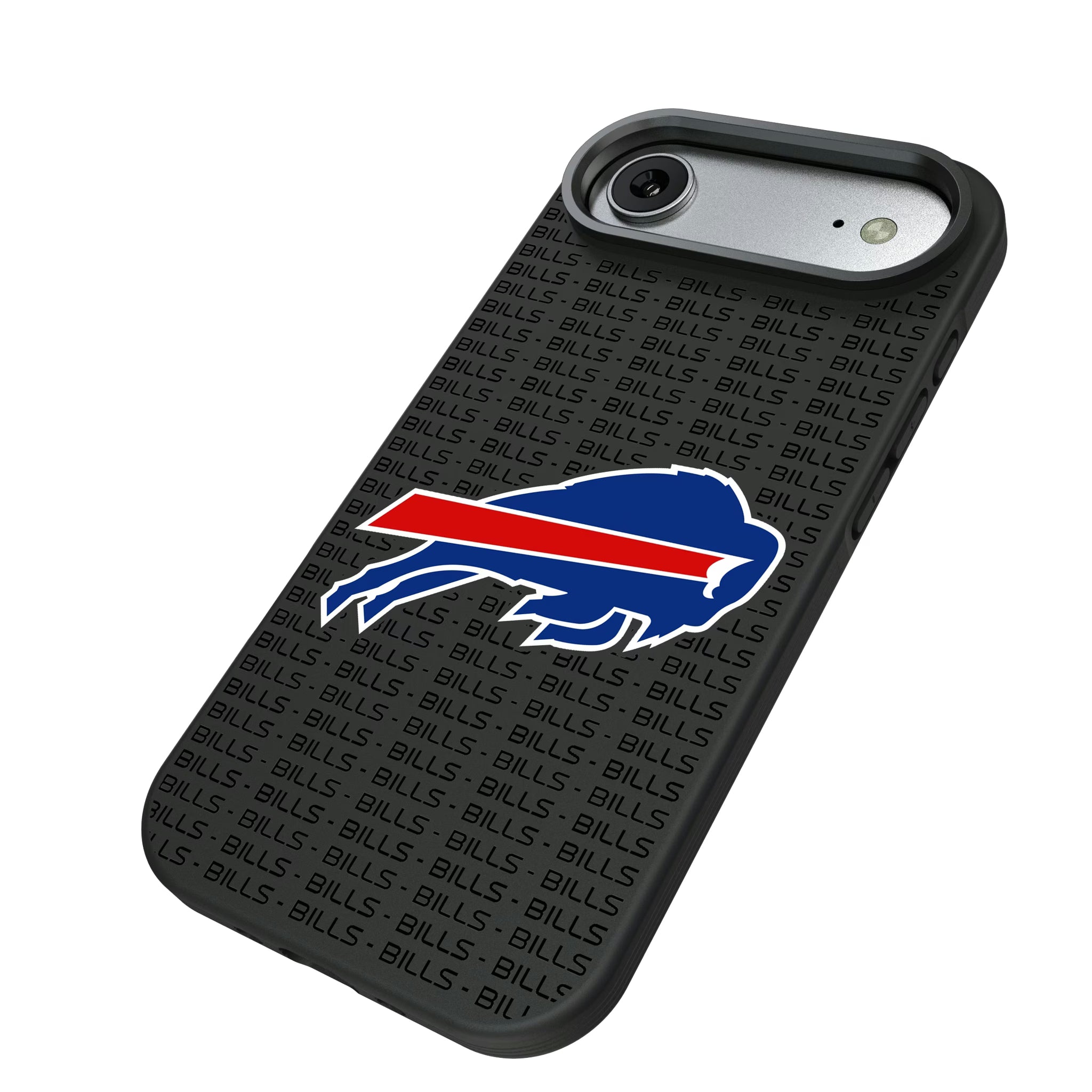 Buffalo Bills Text Backdrop iPhone Bump Phone Case for Apple iPhone - Isometric View#Device_iPhone Air