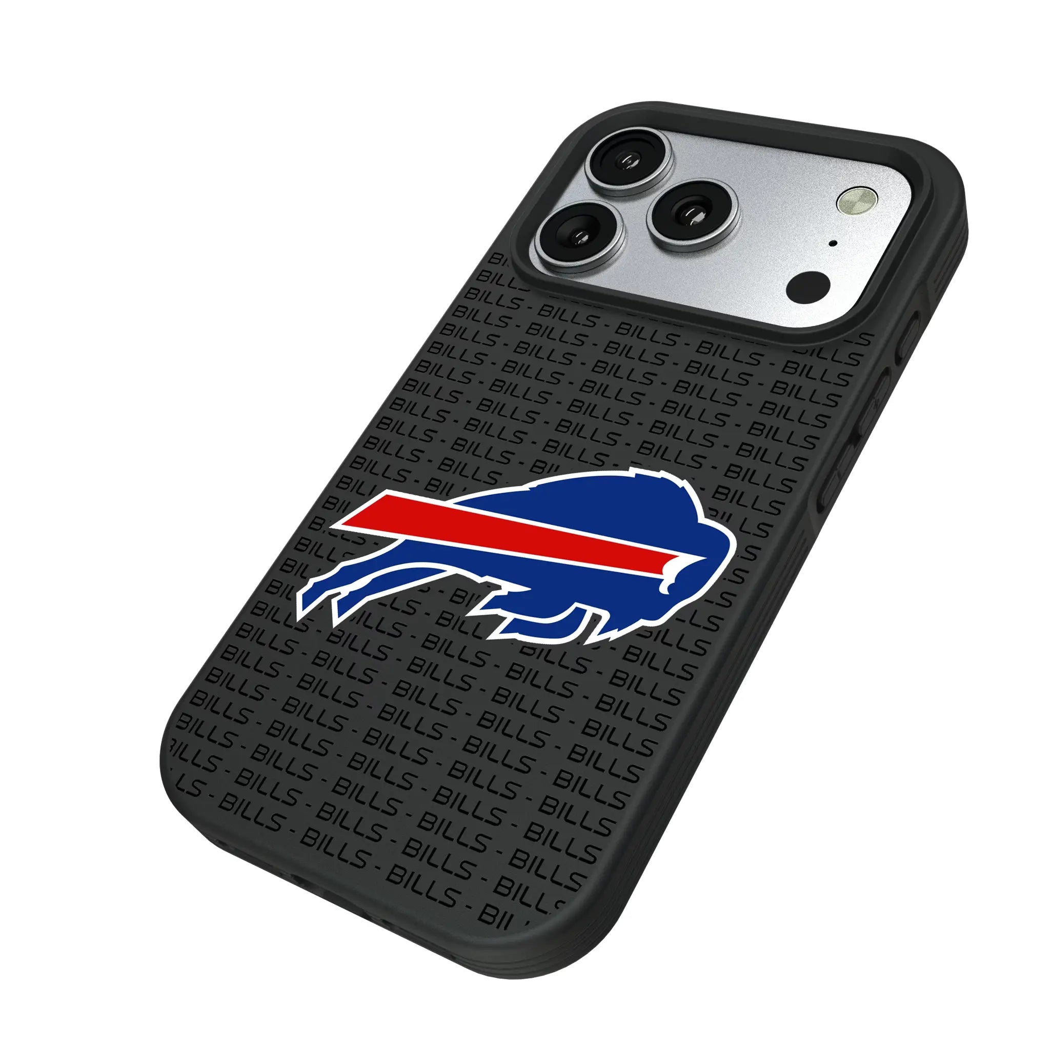 Buffalo Bills Text Backdrop iPhone Bump Phone Case for Apple iPhone - Isometric View#Device_iPhone 17 Pro