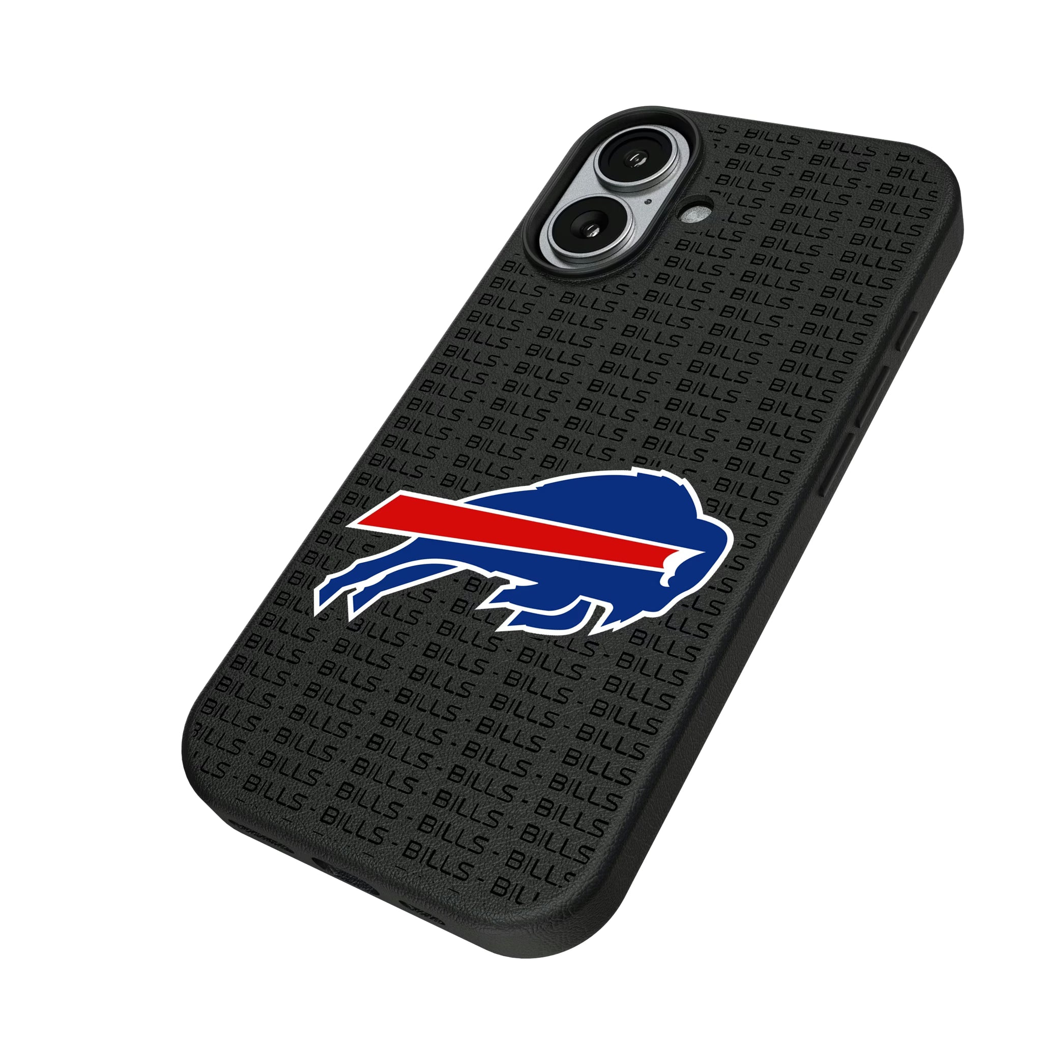 Buffalo Bills Text Backdrop iPhone MagSafe Compatible Phone Case for Apple iPhone - Isometric View#Device_iPhone 17